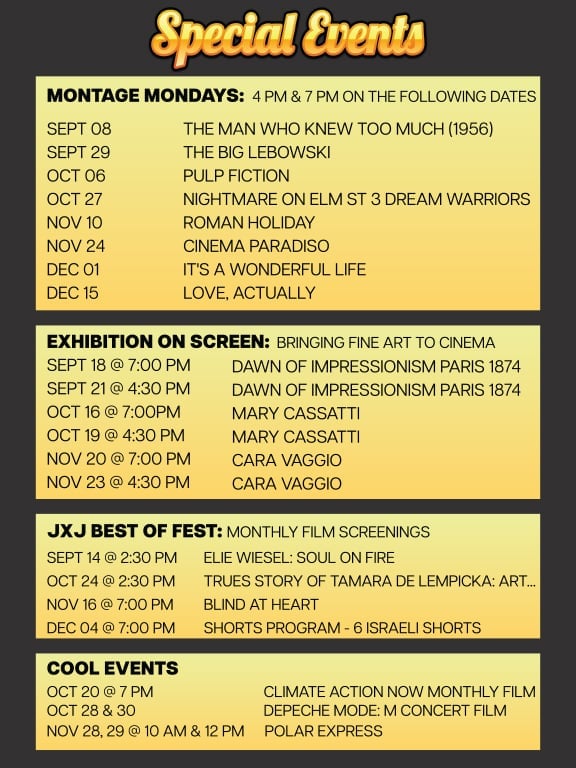 Special events at cinema arts