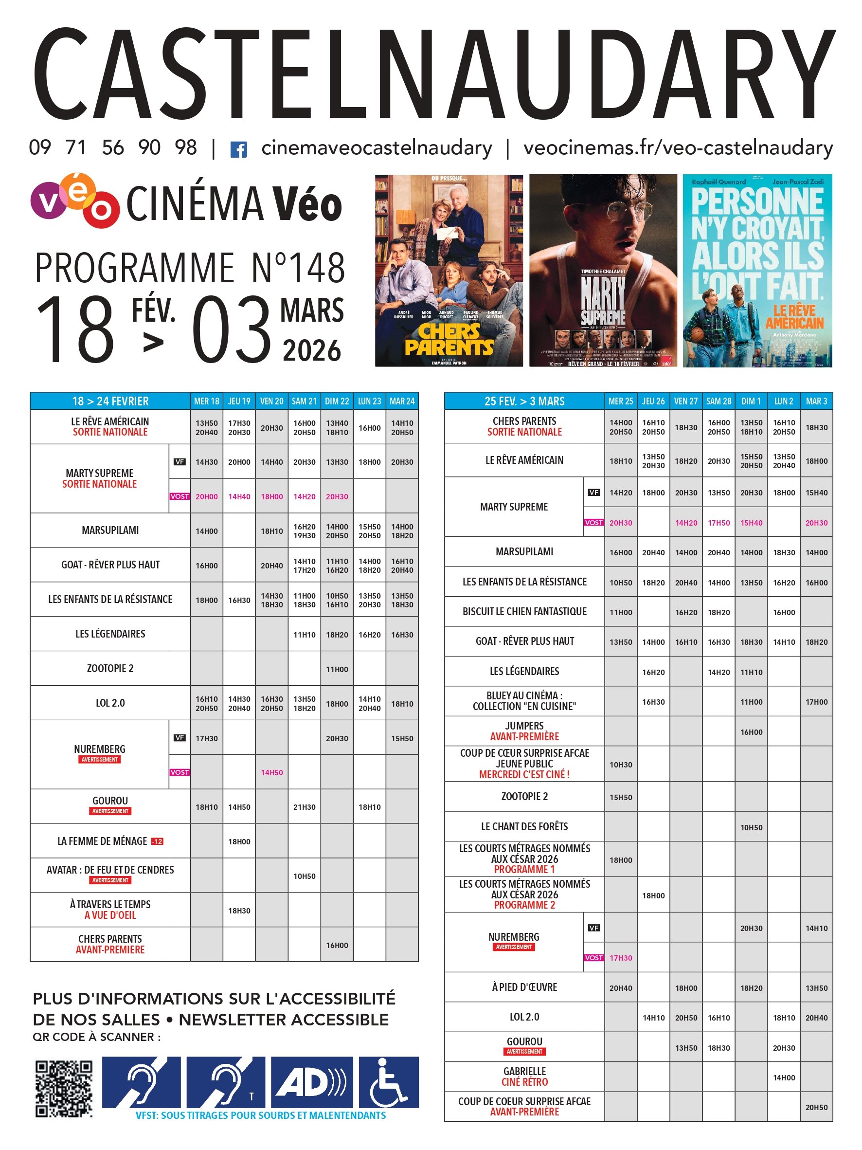 Programme du 18 février au 3 mars