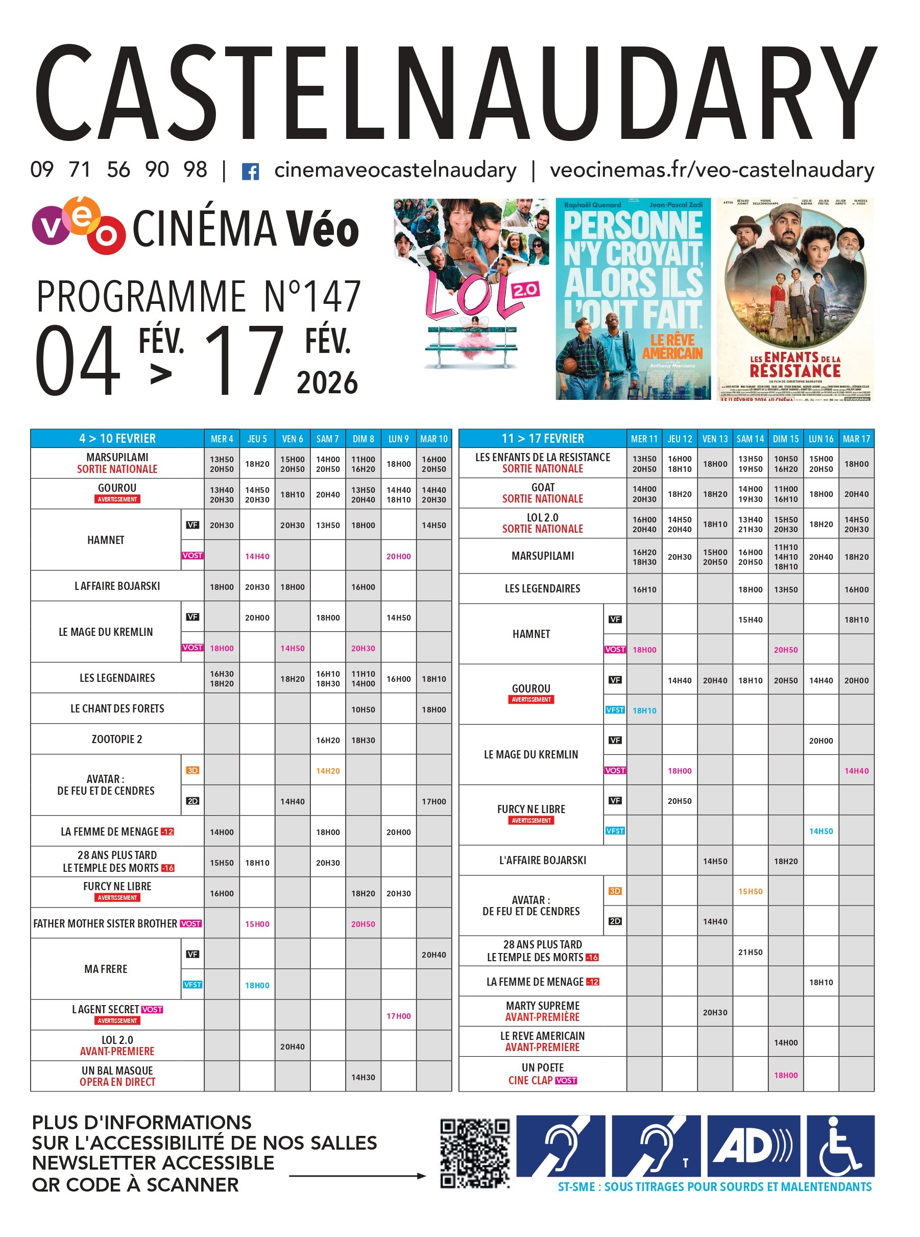 Programme du 4 au 17 février