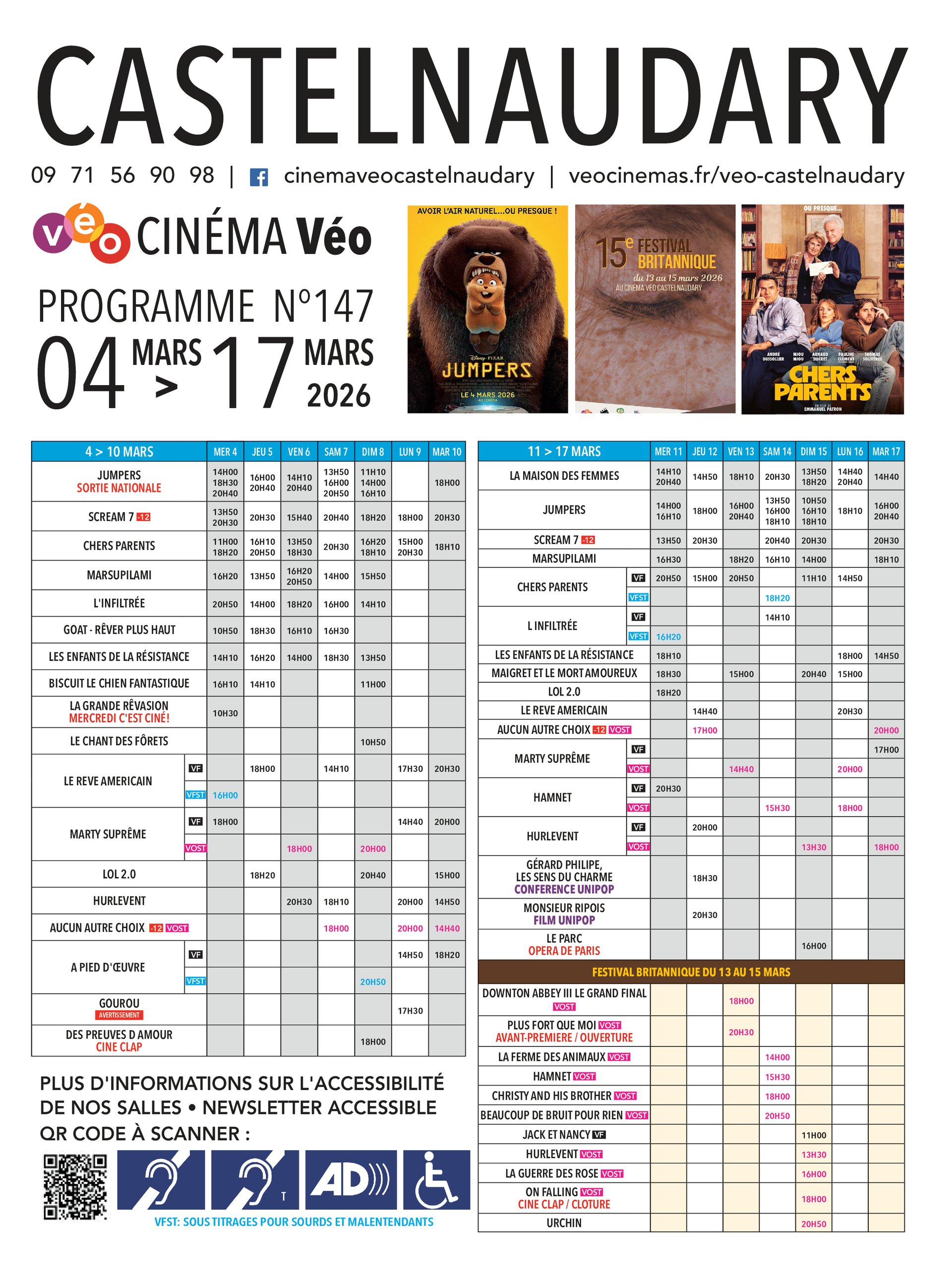 Programme du 4 au 17 mars