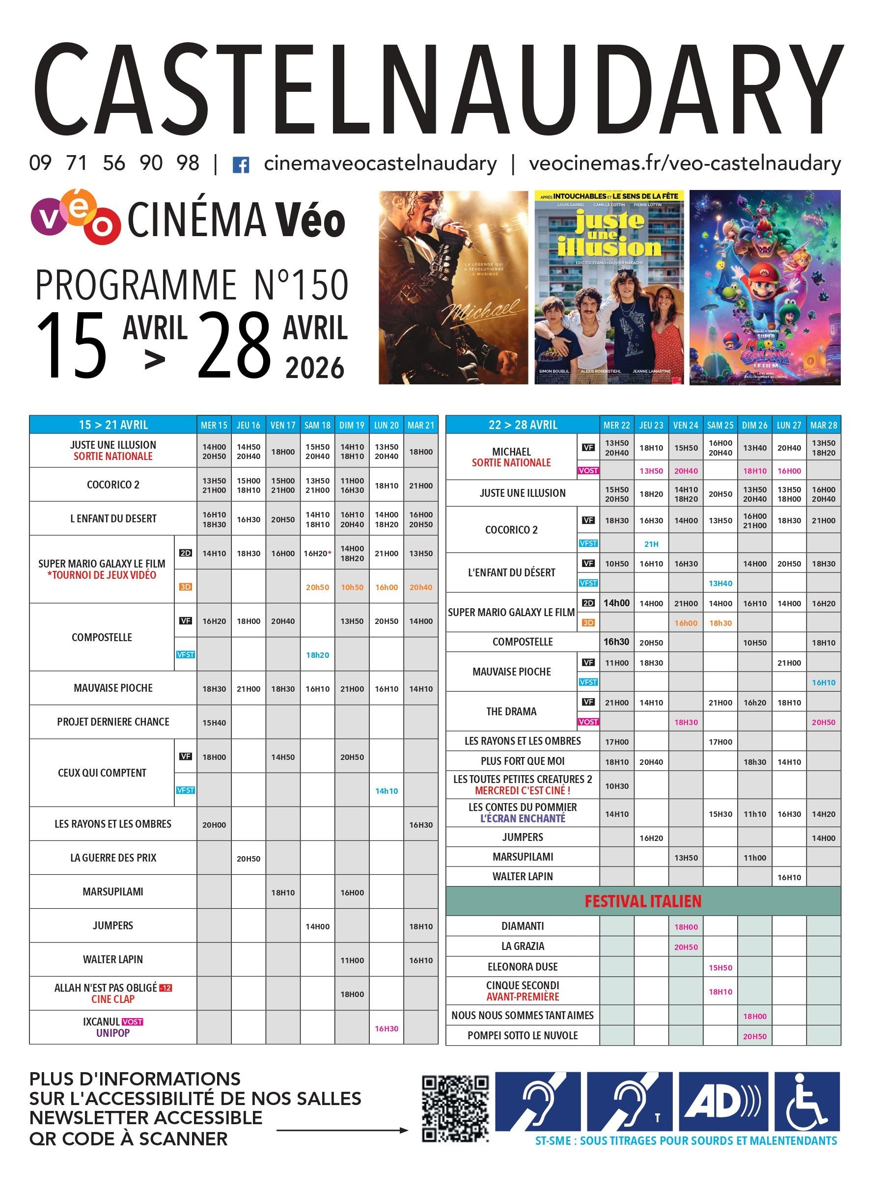 Programme du 15° au 28 avril