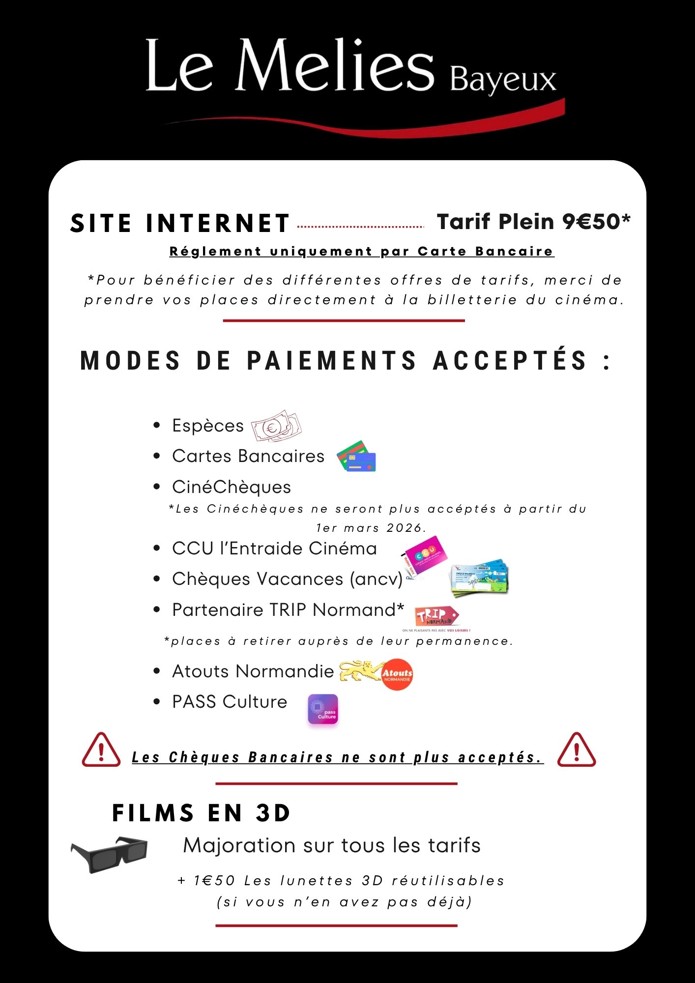 Paiements acceptés