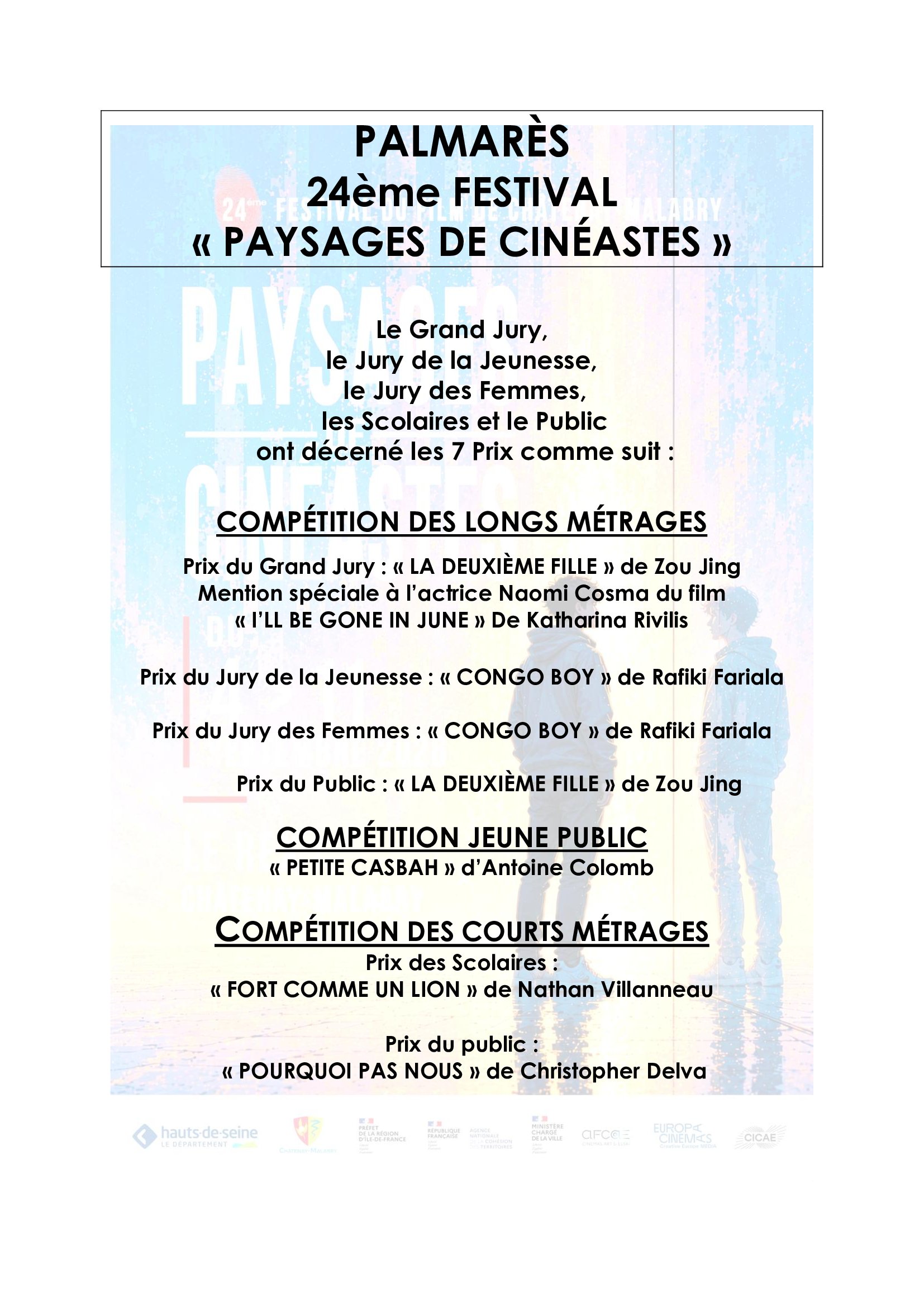 Palmarès Festival Paysages de Cinéastes 2026