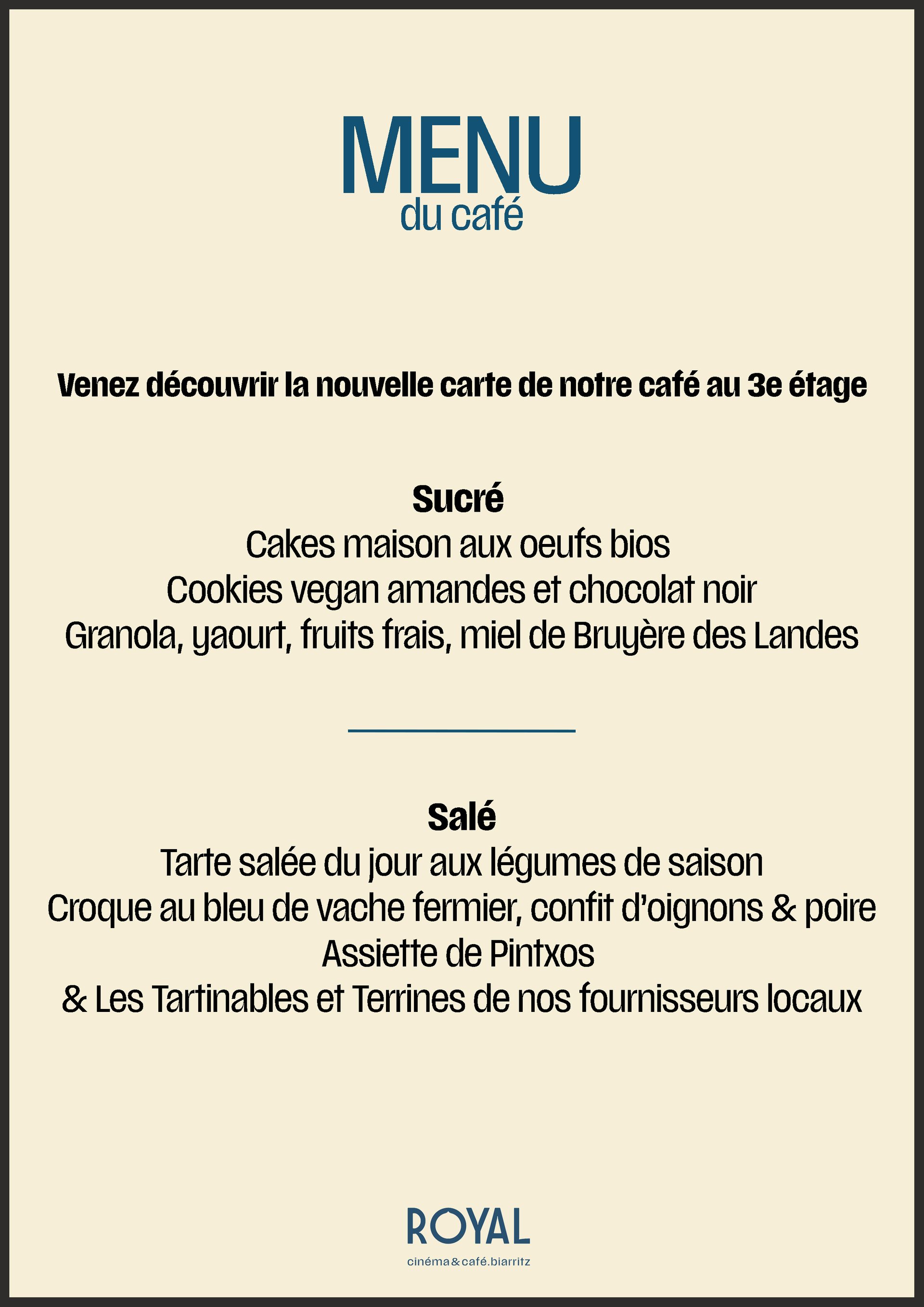 menu du cafe