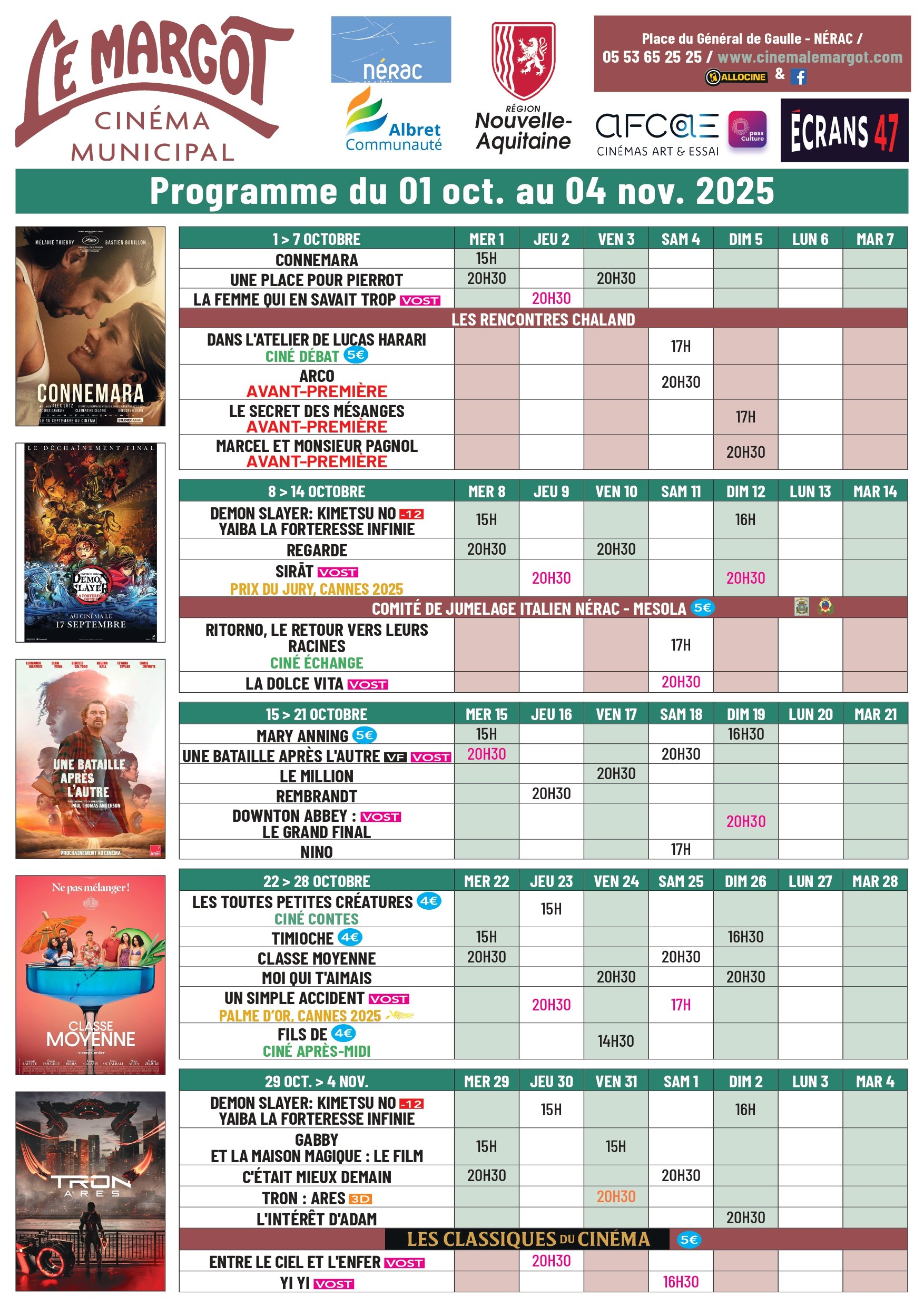Programme d'Octobre 2025