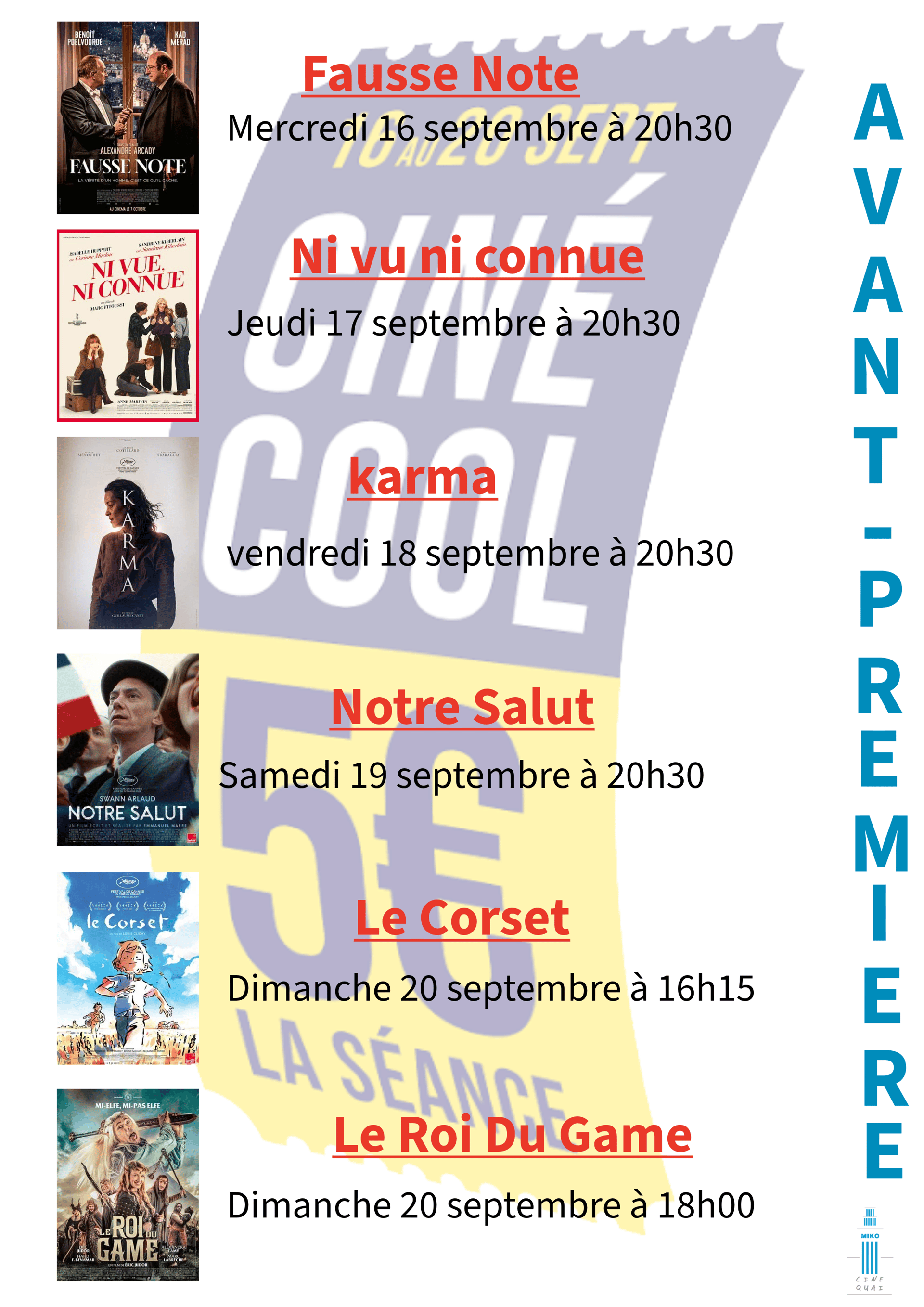Avant-Premières Ciné Cool 