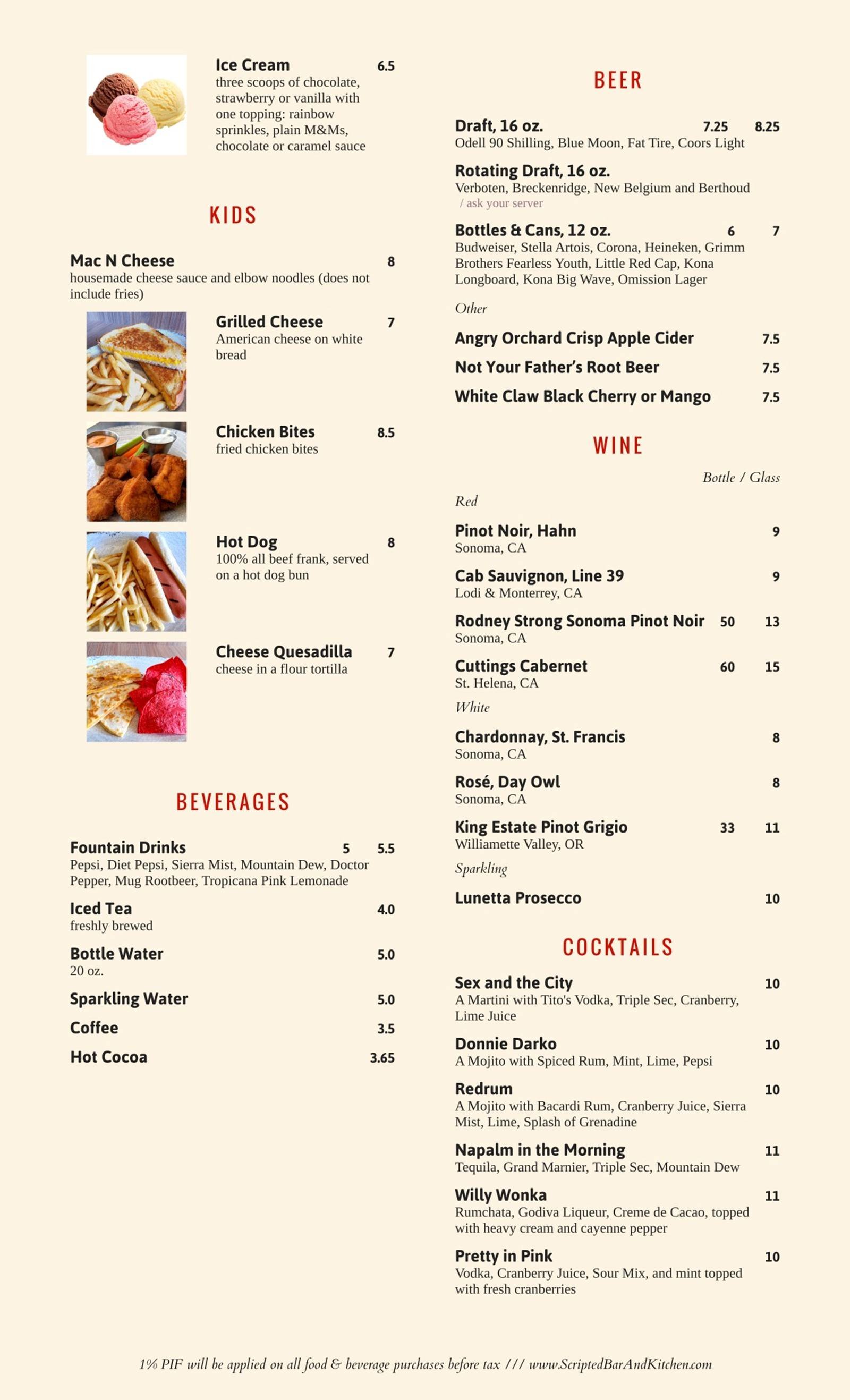 Scripted menu page 3