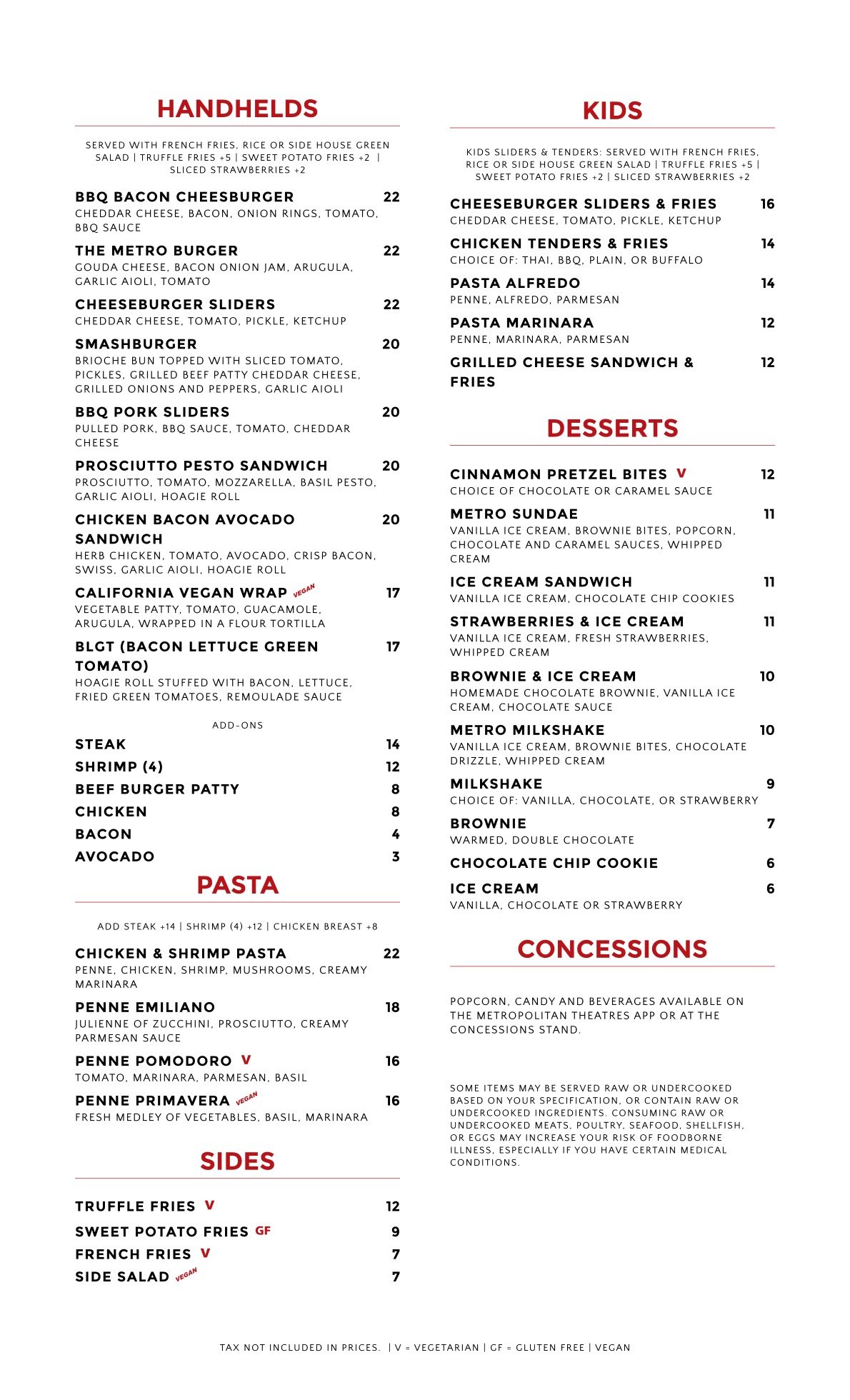 scripted bar kitchen food menu page 2