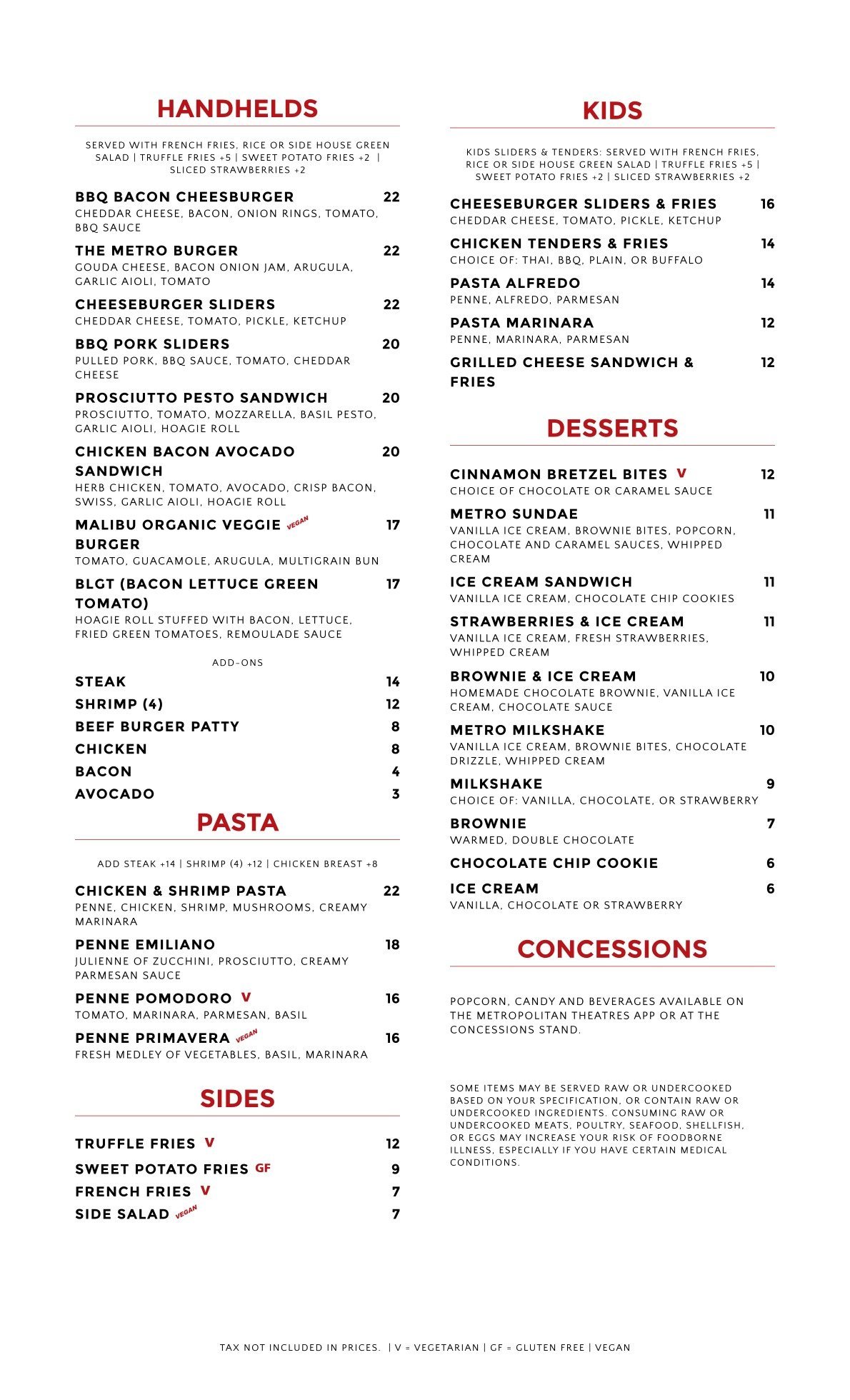 scripted bar kitchen food menu page 2