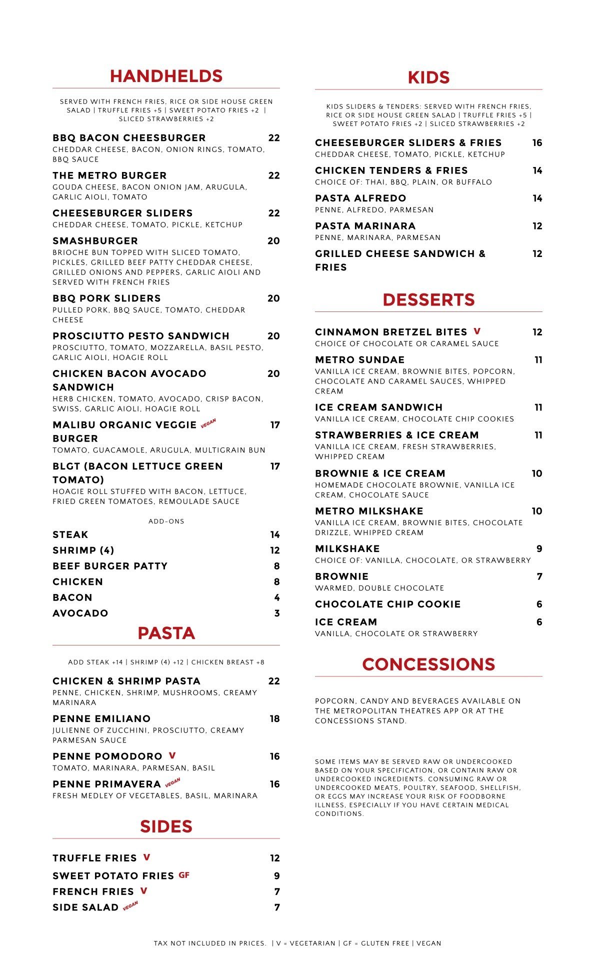 scripted bar kitchen food menu page 2
