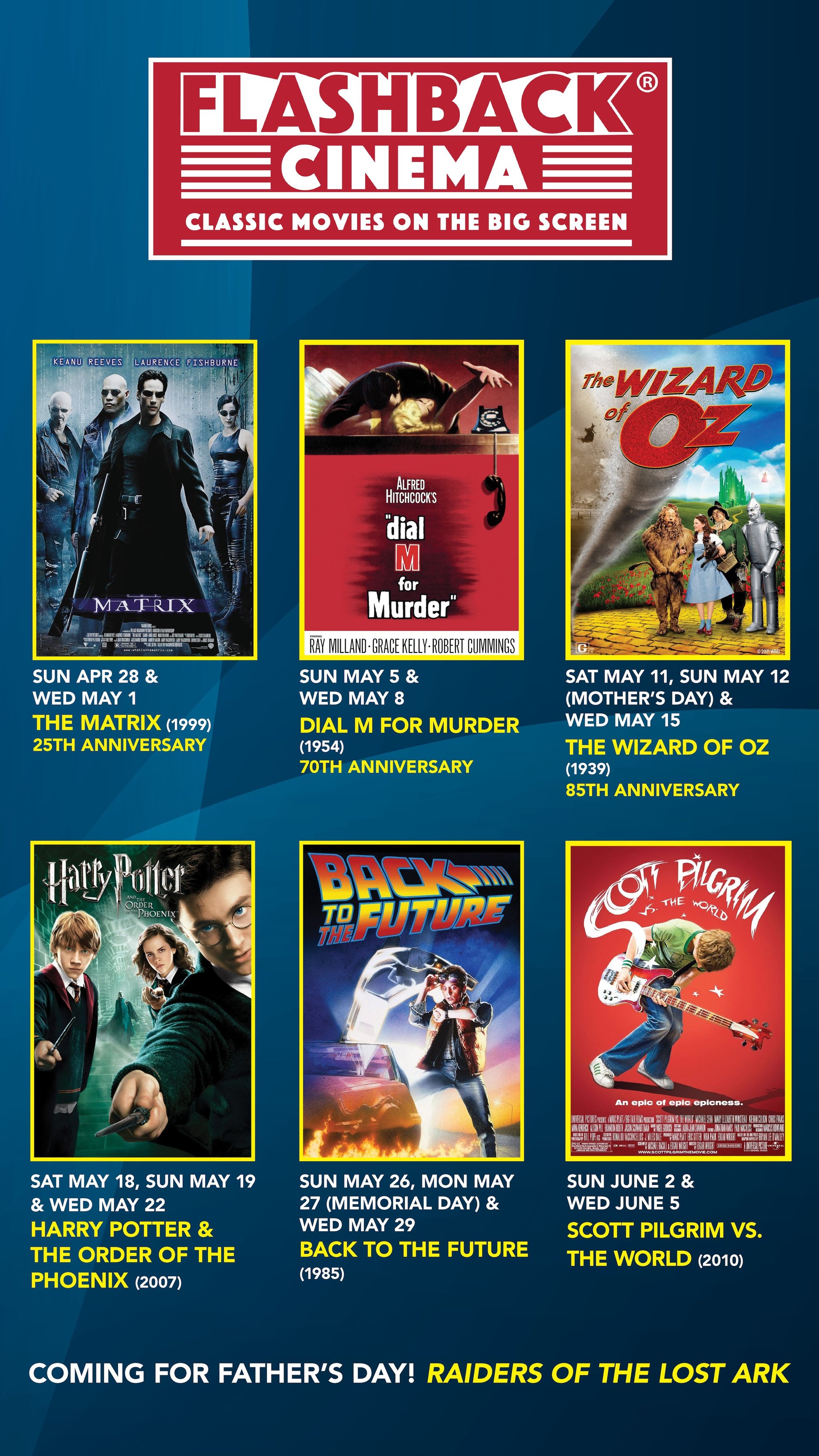 Free Summer Movie Series May to June Schedule