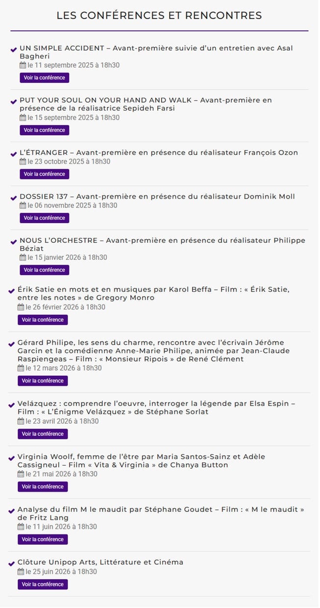 LE PROGRAMME 2025-2026