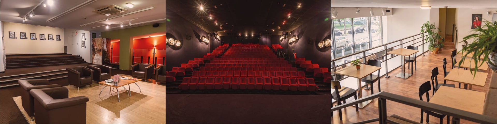 Plusieurs images représentant l'intérieur du cinéma Comœdia