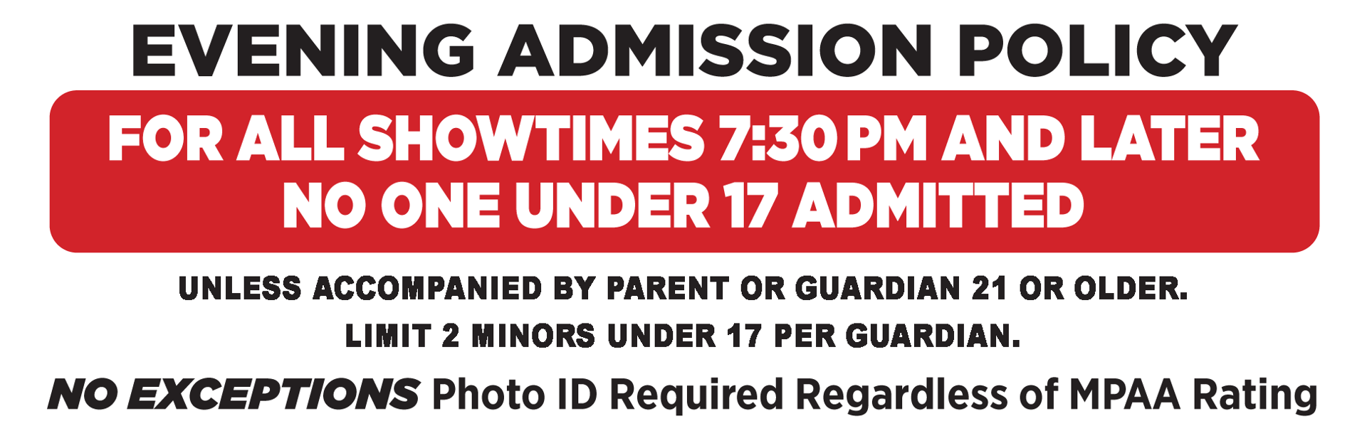 Evening Admission Policy