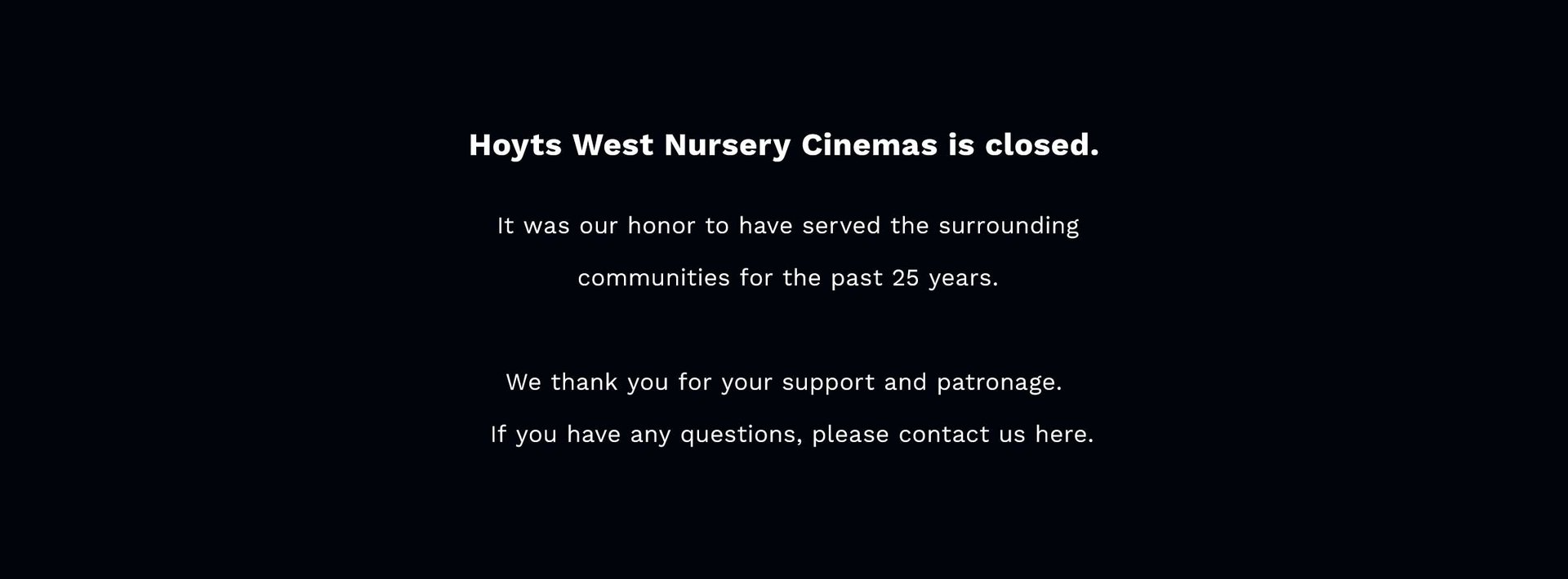 A Message from Hoyts