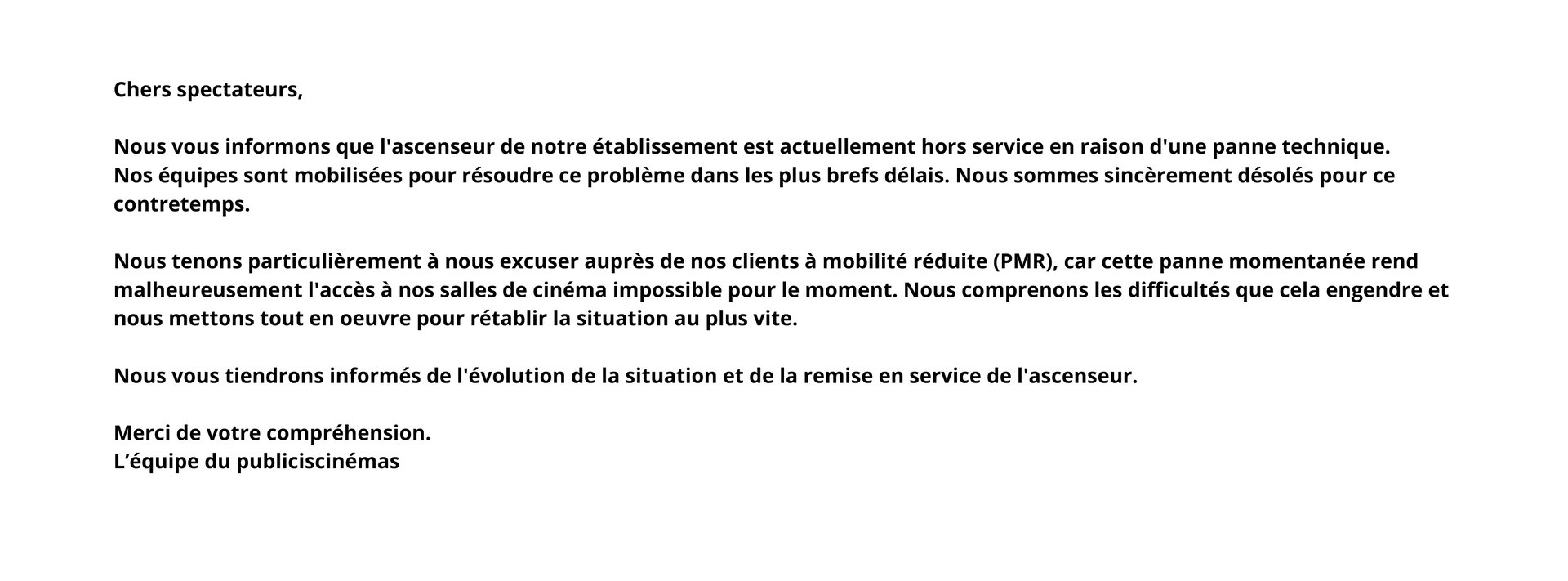 Ascenseur en panne