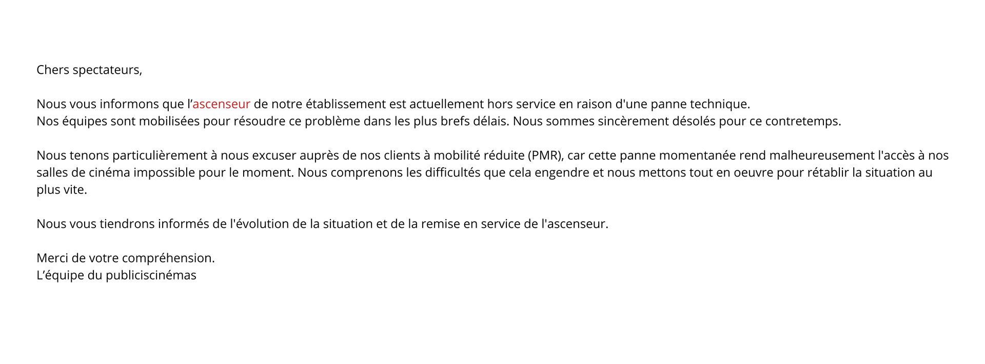 Ascenseur en panne
