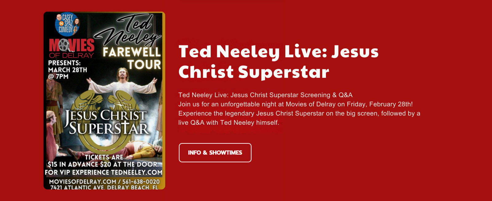 Ted Neeley Live: Jesus Christ Superstar Screening & Q&A 