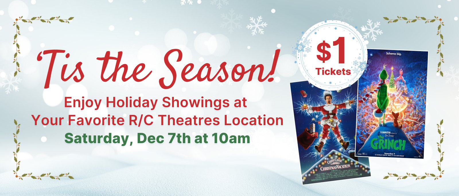 Holiday Movie Event $1 Tickets