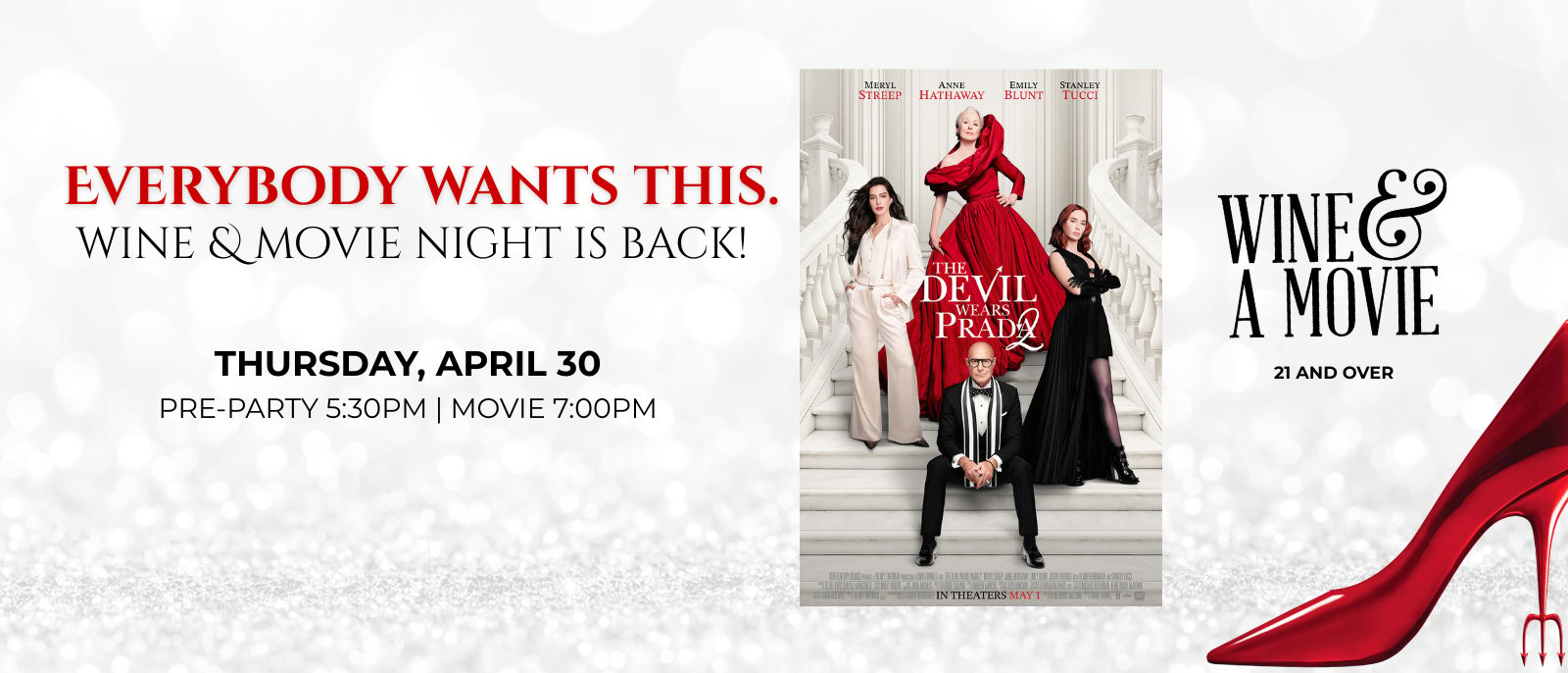 wine and movie on 4/30