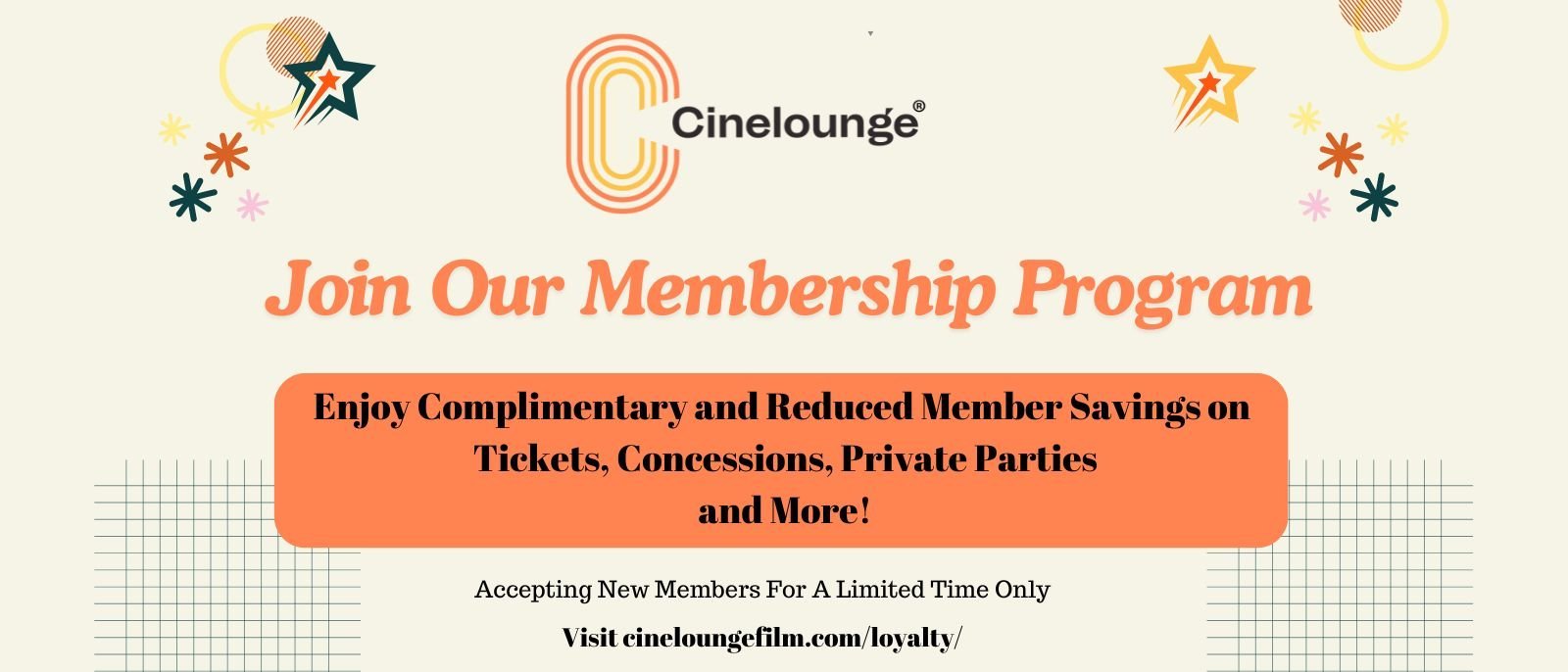 Join Our Cinelounge Membership Program Today