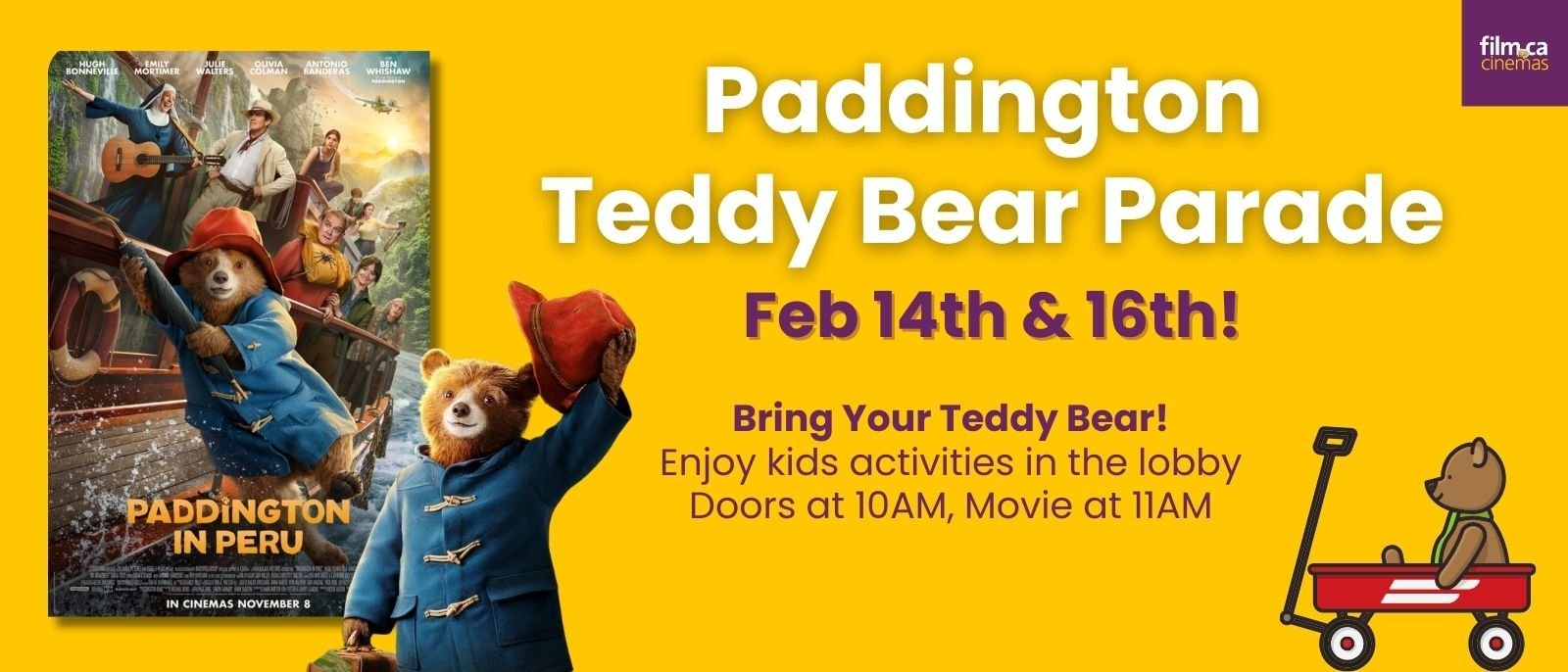 Paddington teddy bear parade and screening