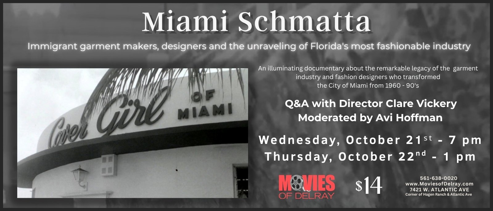 Miami Schmatta Documentary Screening and Q&A With Clare Vickery