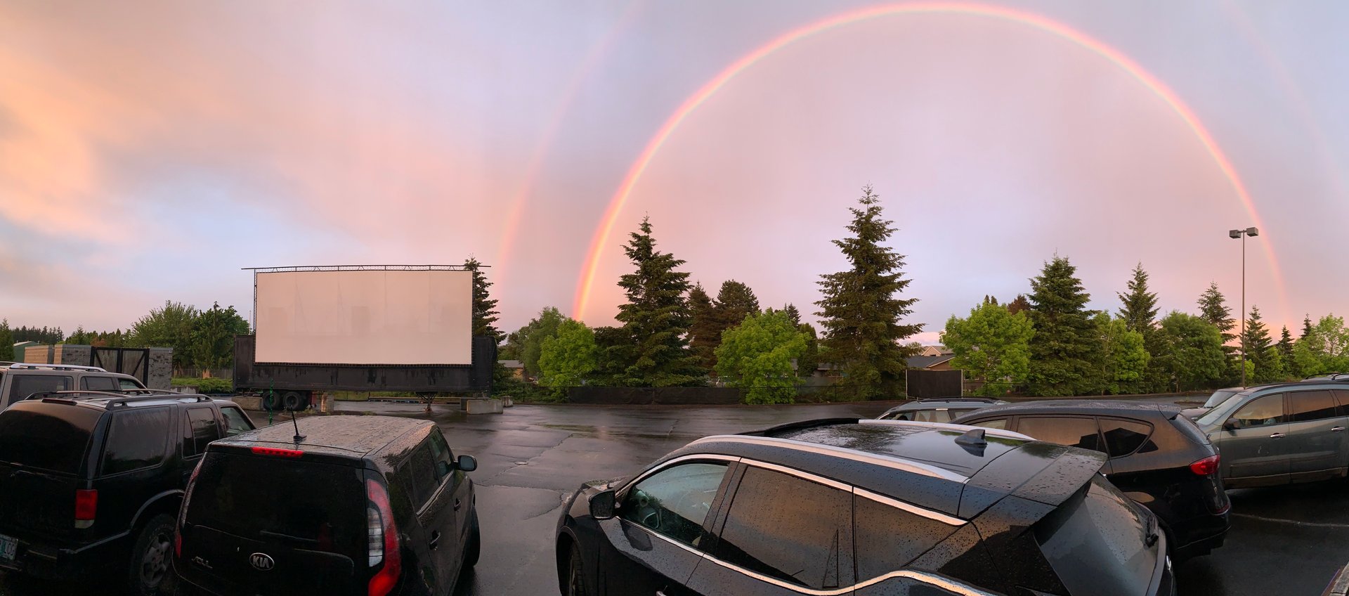 drive-in movie experience outside