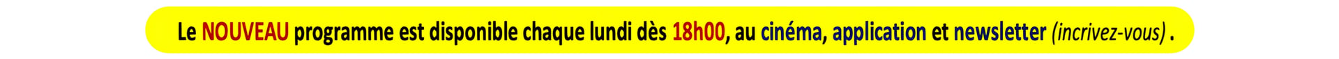 nouveau programme chaque lundi