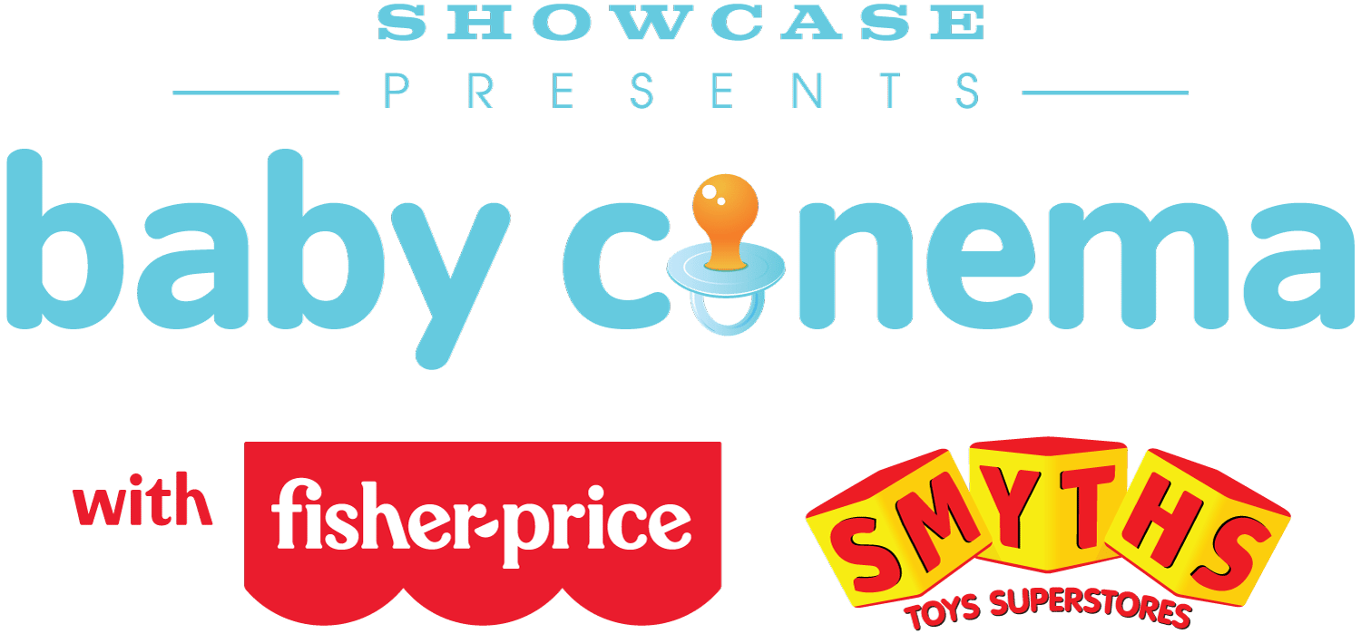 baby cinema written in a blue font with a child's pacifier
