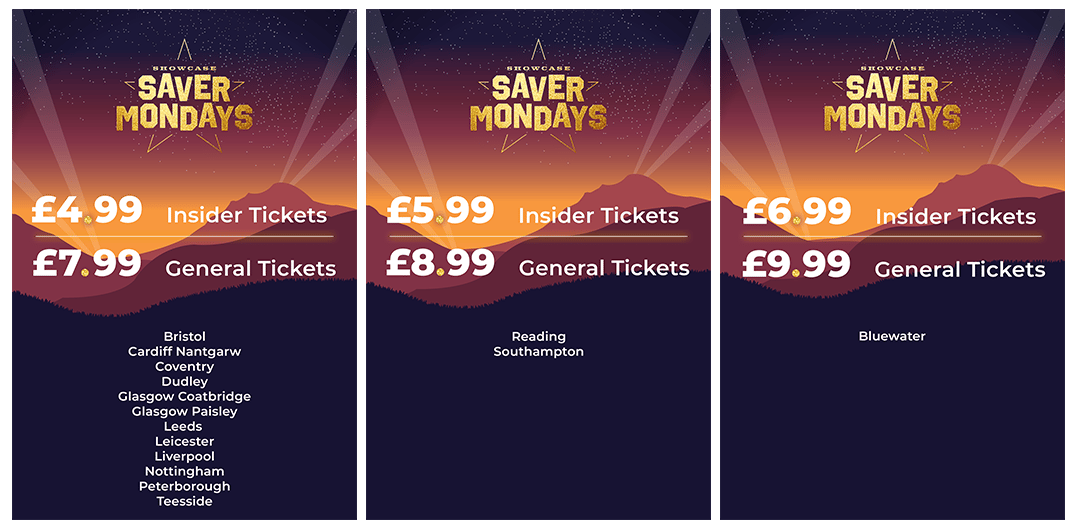 Saver Monday Location Pricing Table