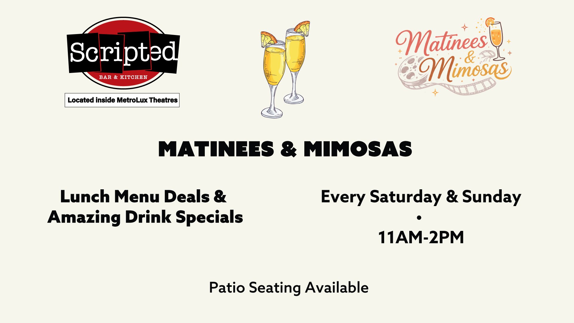 Matinees & Mimosas at Scripted Bar & Kitchen
