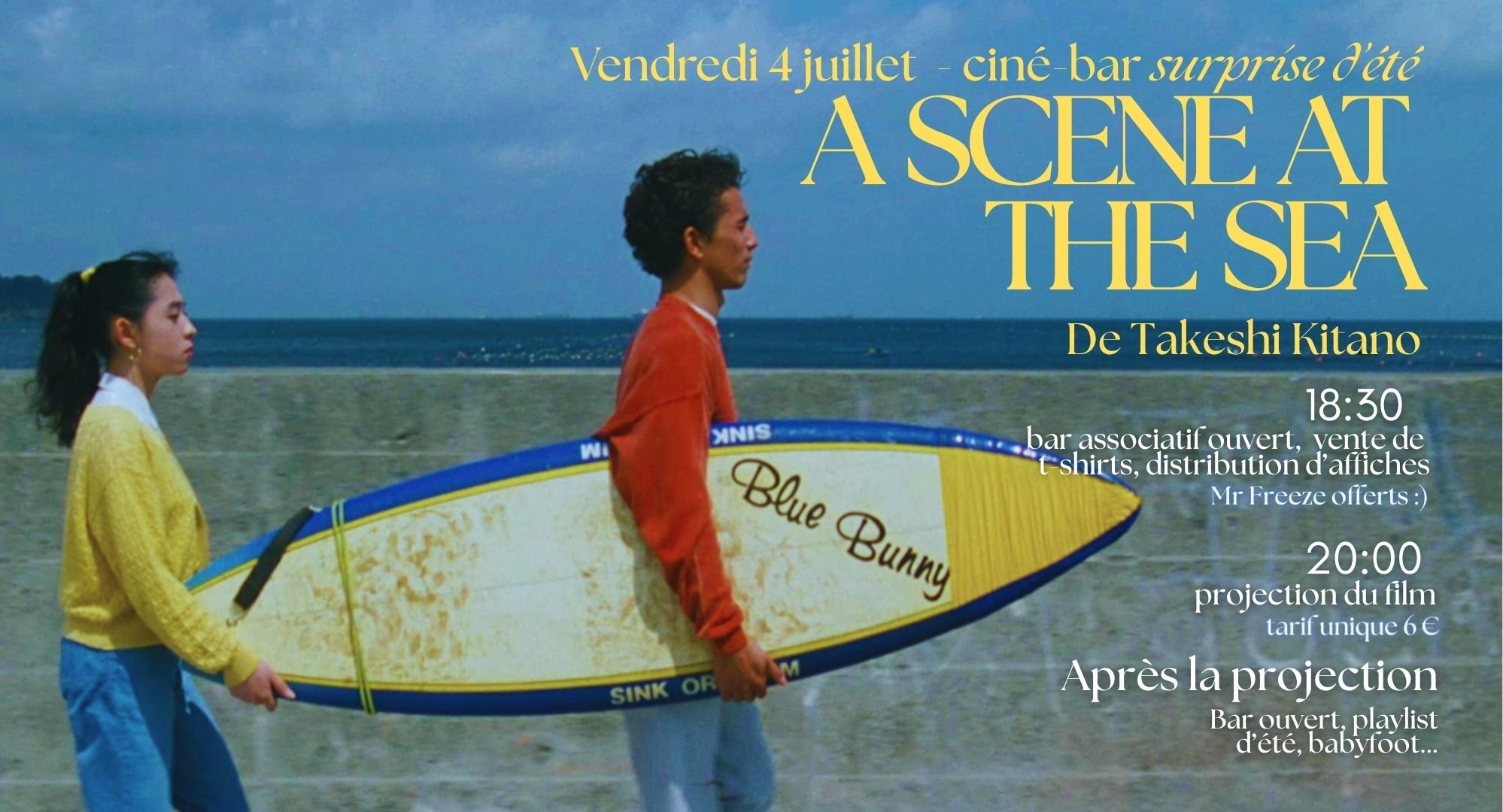 Ven 4 juillet : Ciné-bar surprise d'été > A SCENE AT THE SEA de Takeshi Kitano