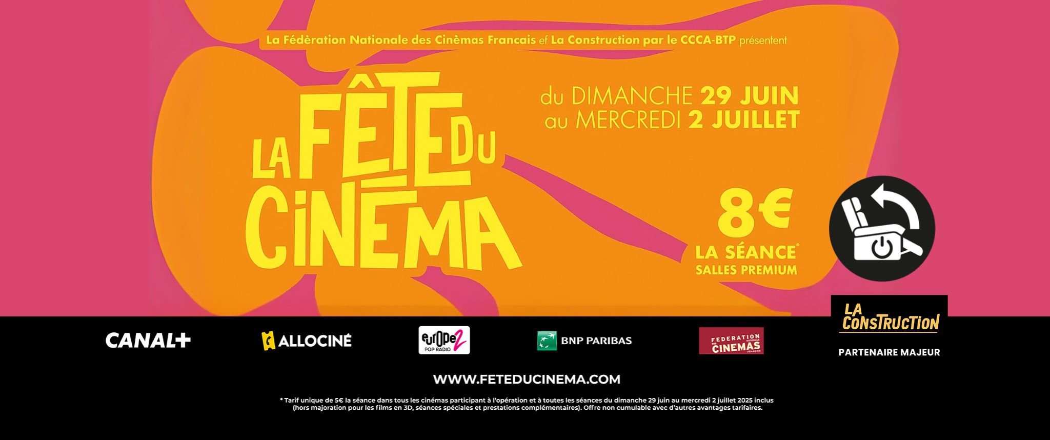 Fête du cinéma - 8€ la séance en salle premium