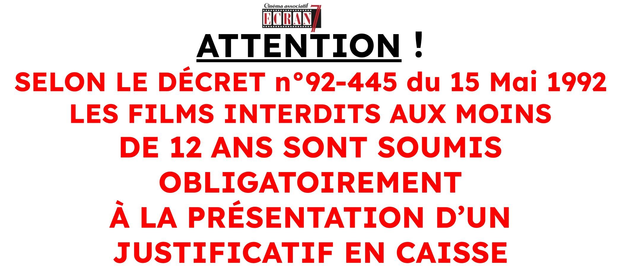 Interdiction moins de 12 ans