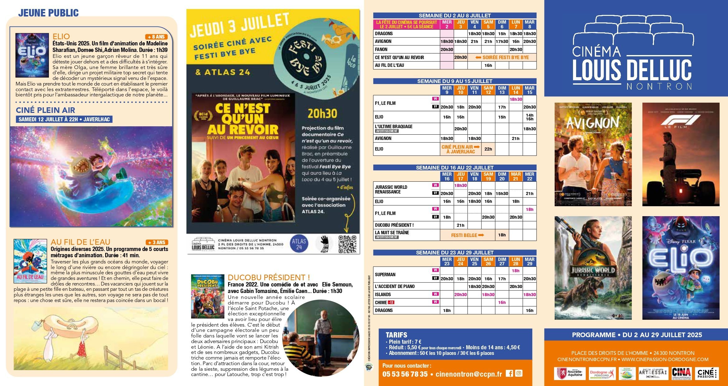 Programme Complet de Juillet