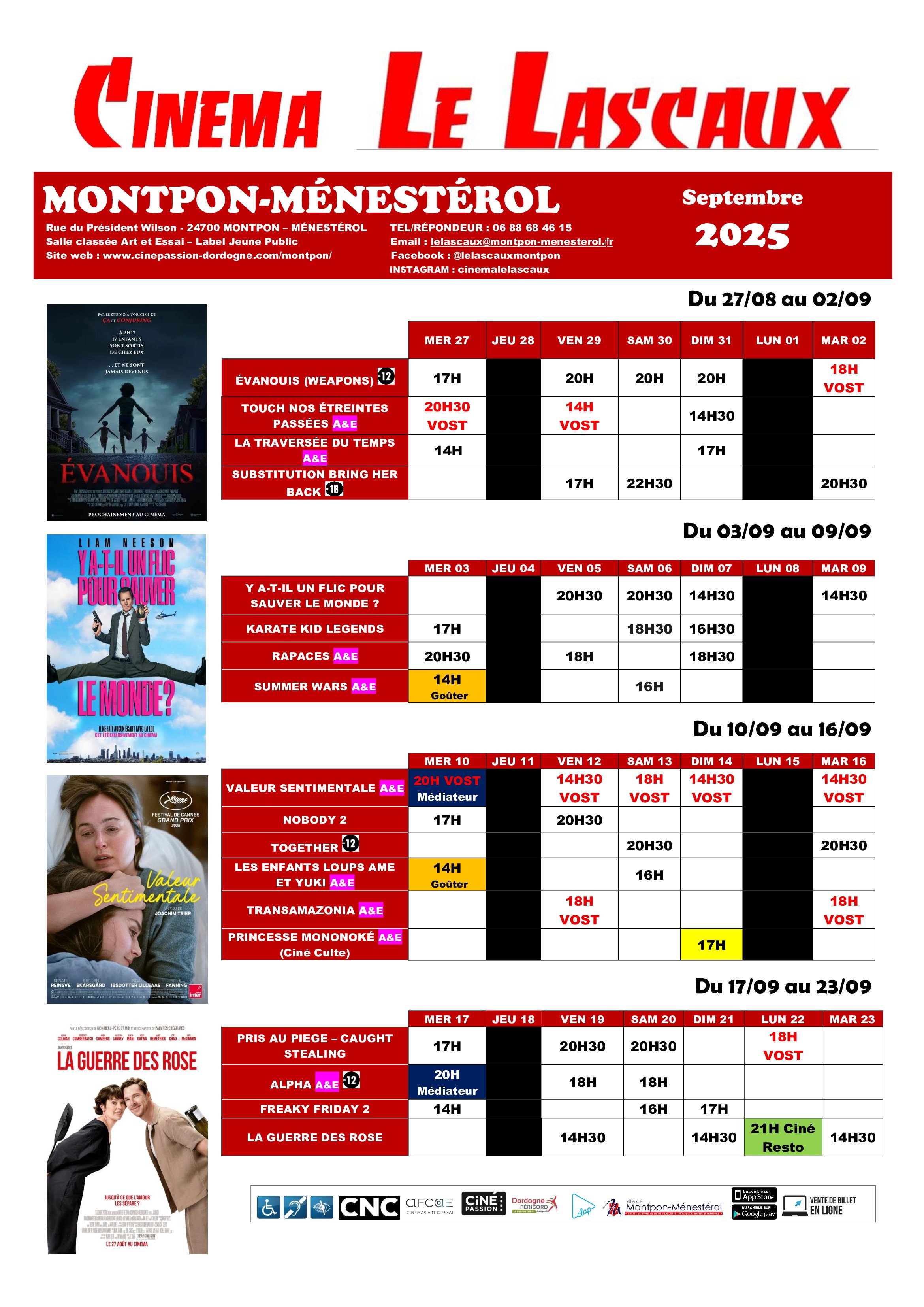PROGRAMME SEPTEMBRE