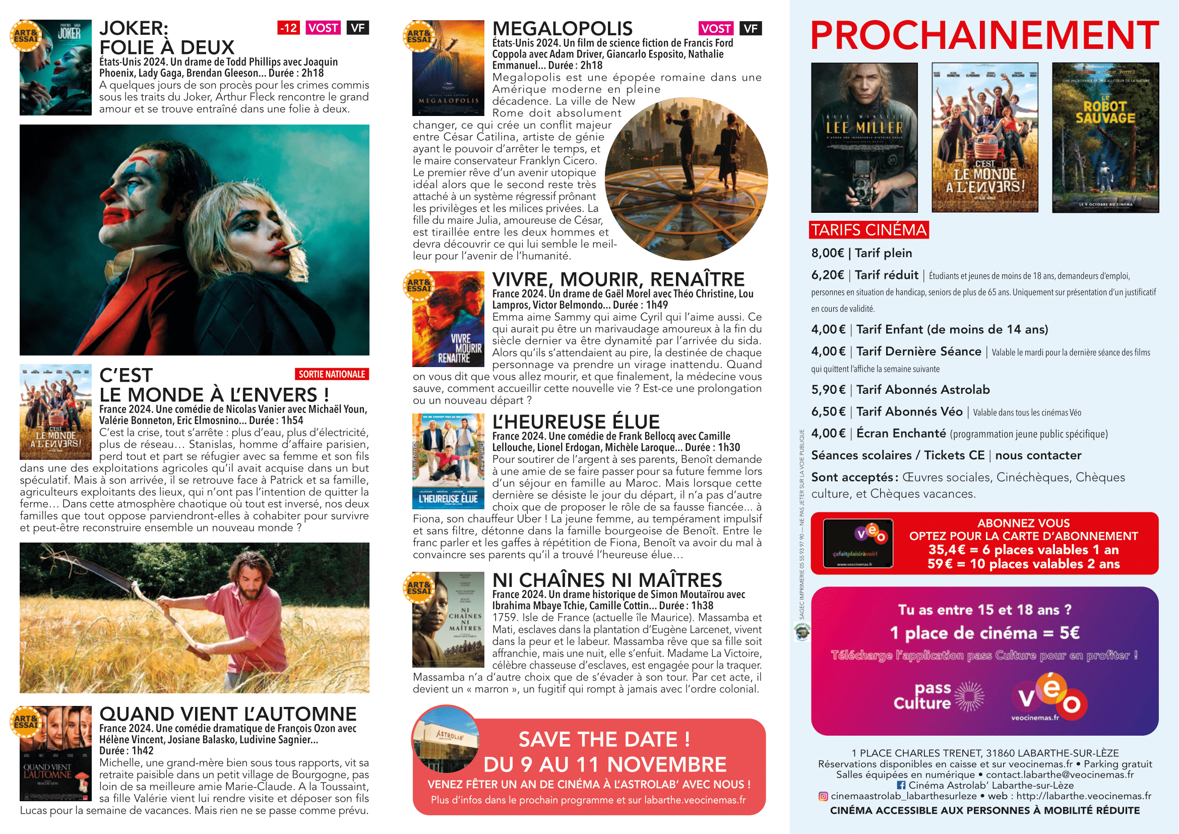 Programme cinéma Astrolab Labarthe page 1