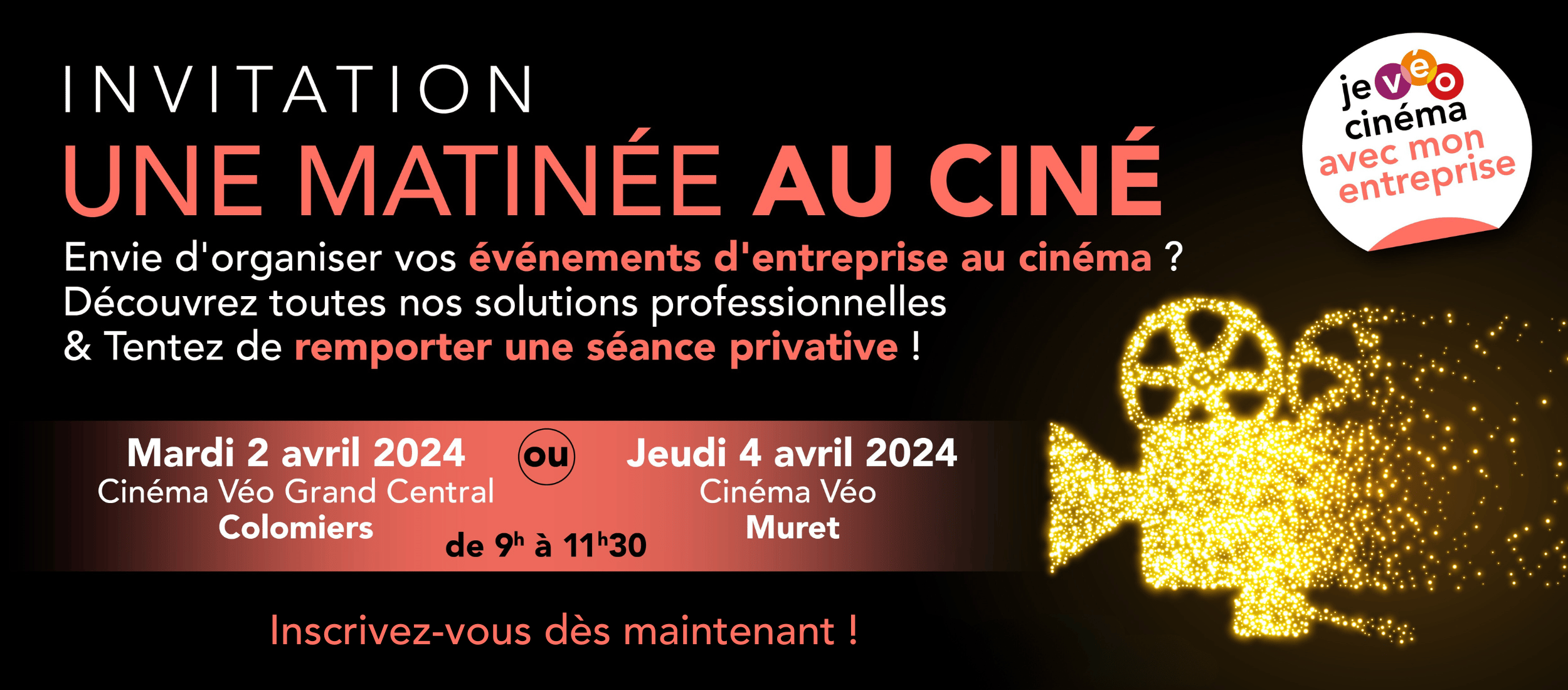 Invitation Une matinée au ciné Offre CSE et clients professionnels