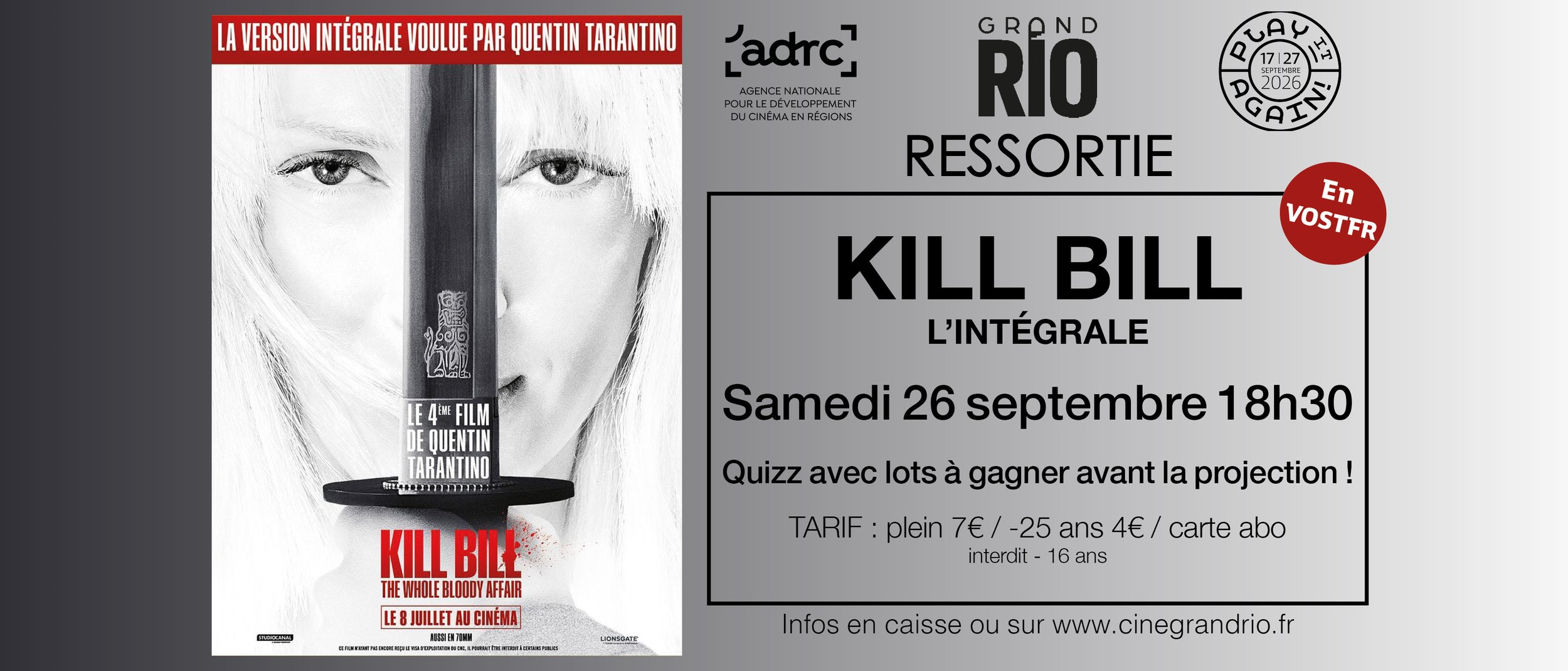 RESSORTIE : KILL BILL - L'intégrale
