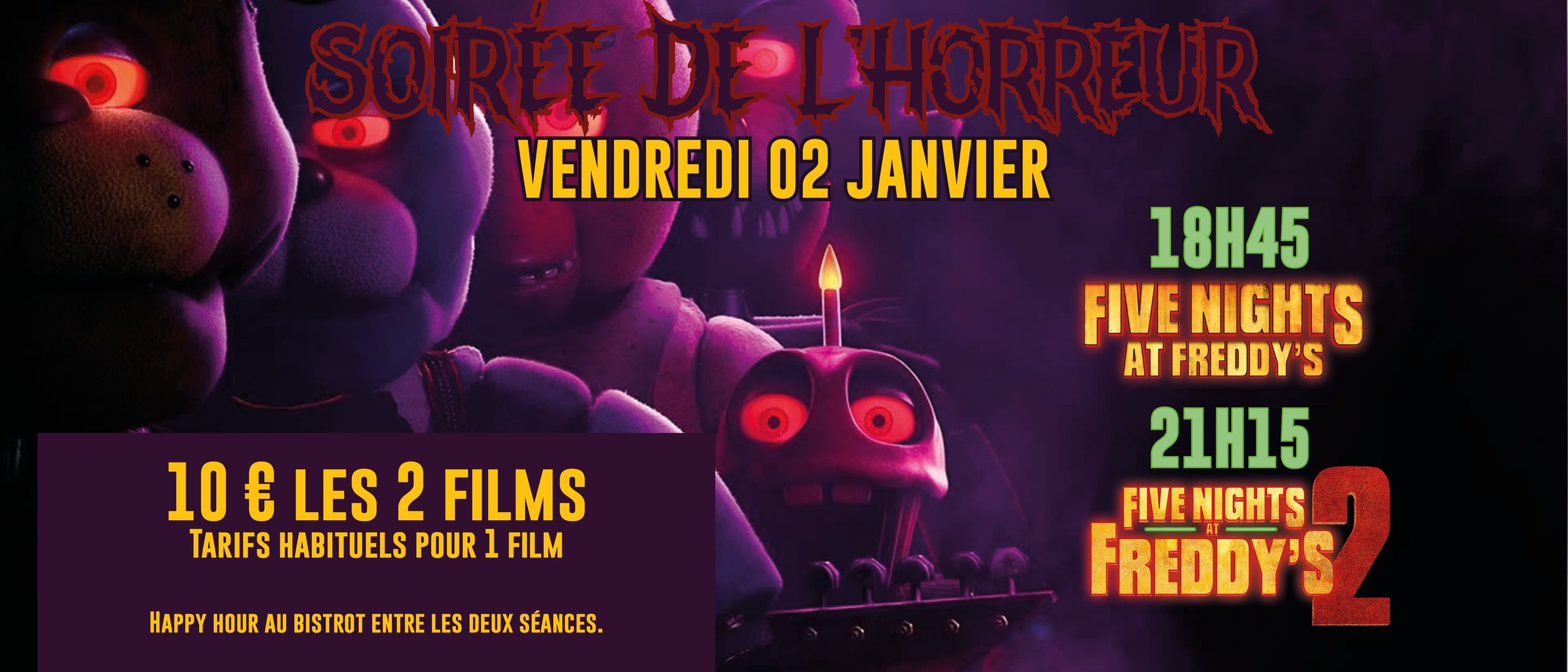 Soirée de l'horreur spéciale Five Nights At Freddy's