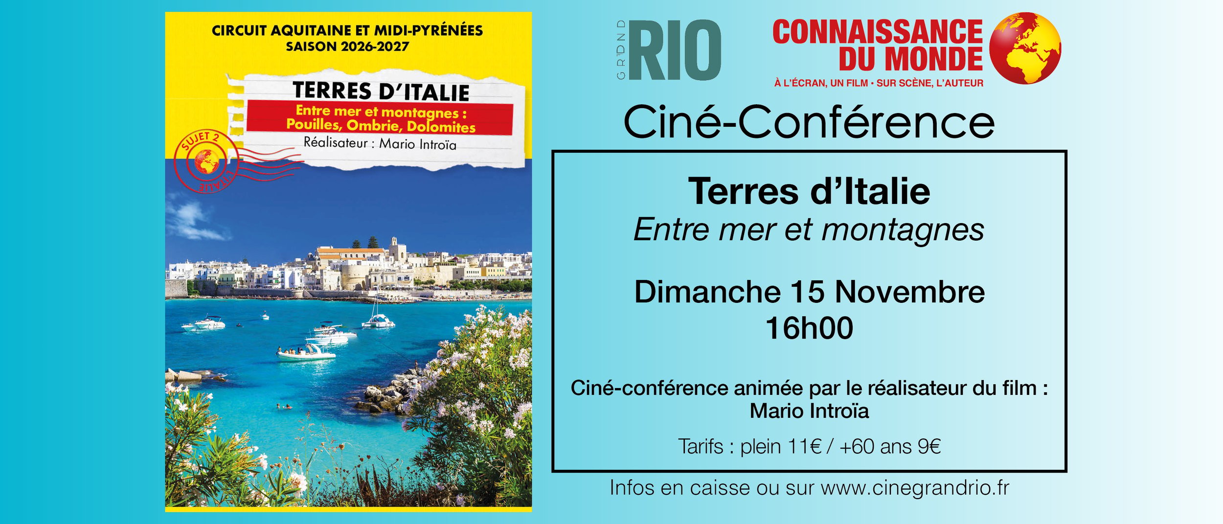 Connaissance du monde : Terres d'Italie