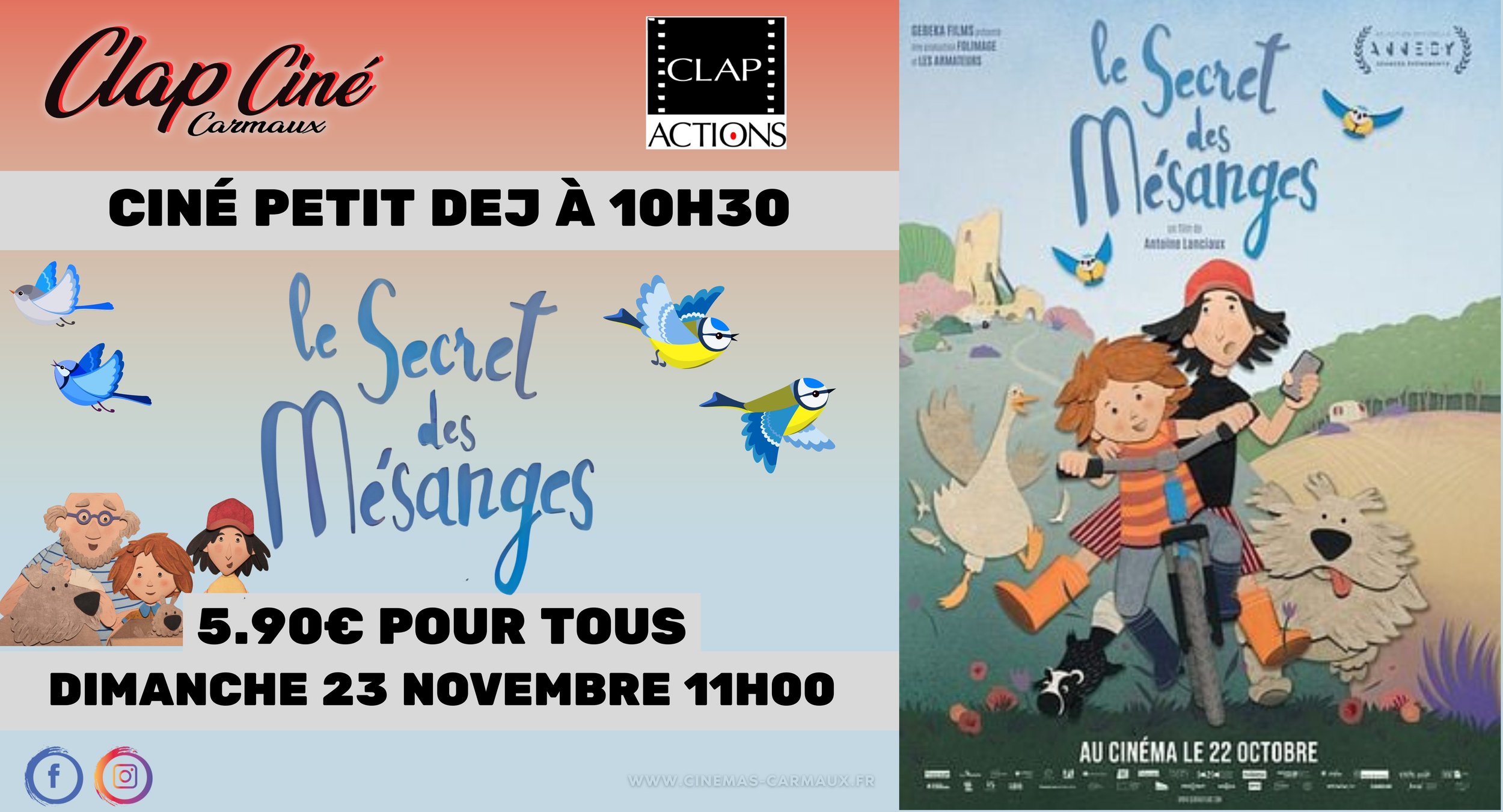 📣 "LE SECRET DES MESANGES" 🥐 CINÉ PETIT DÉJ DU CLAP ACTIONS📣
