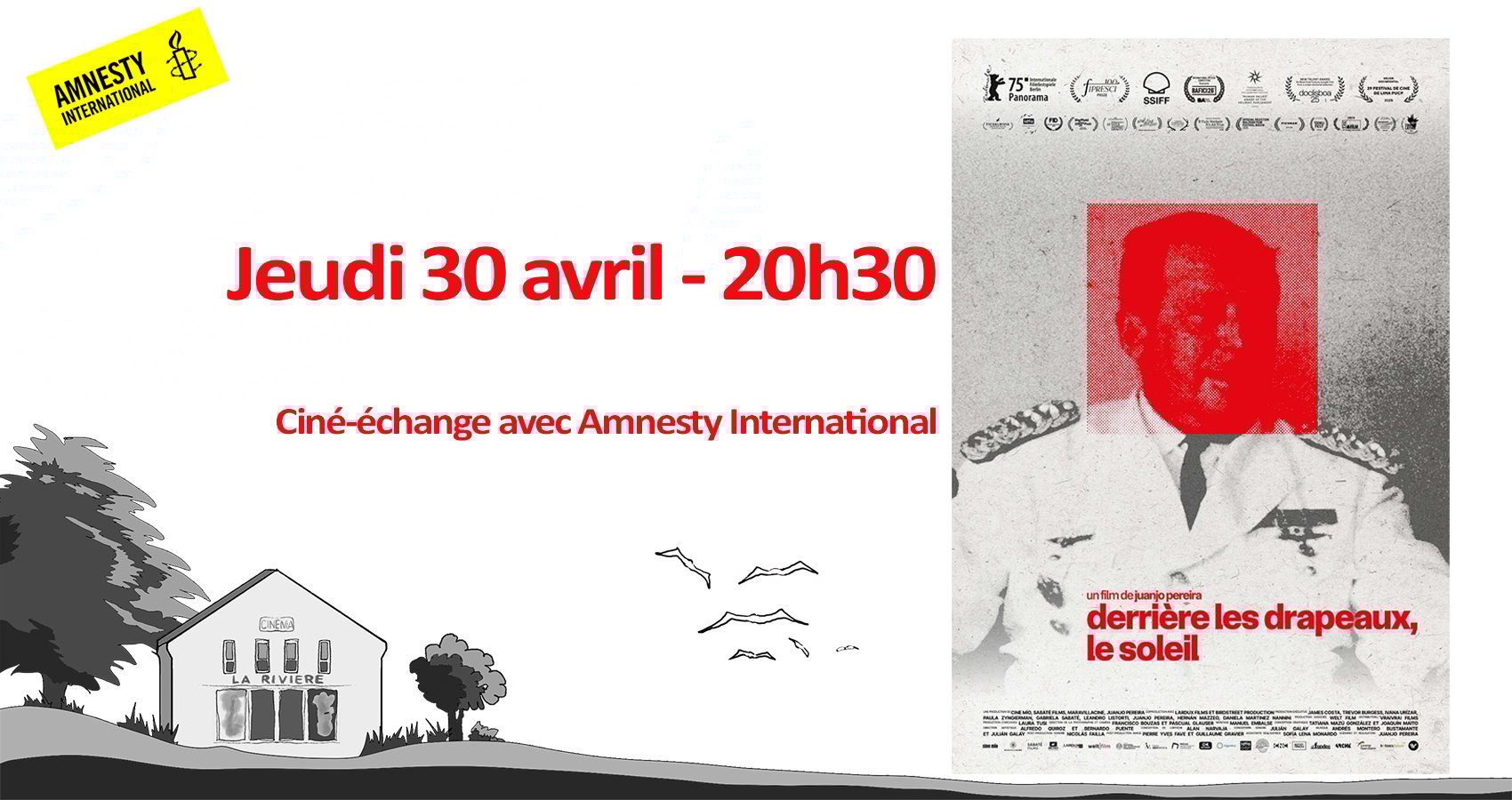 Derrière les drapeaux le soleil