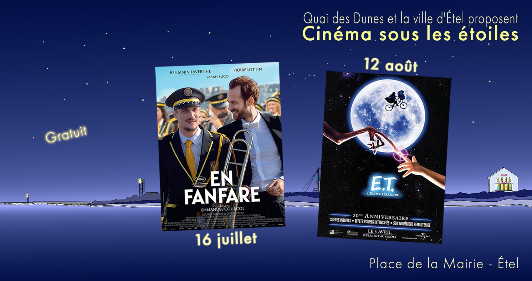 Cinéma sous les étoiles cet été : En fanfare et E.T. l'extraterrrestre