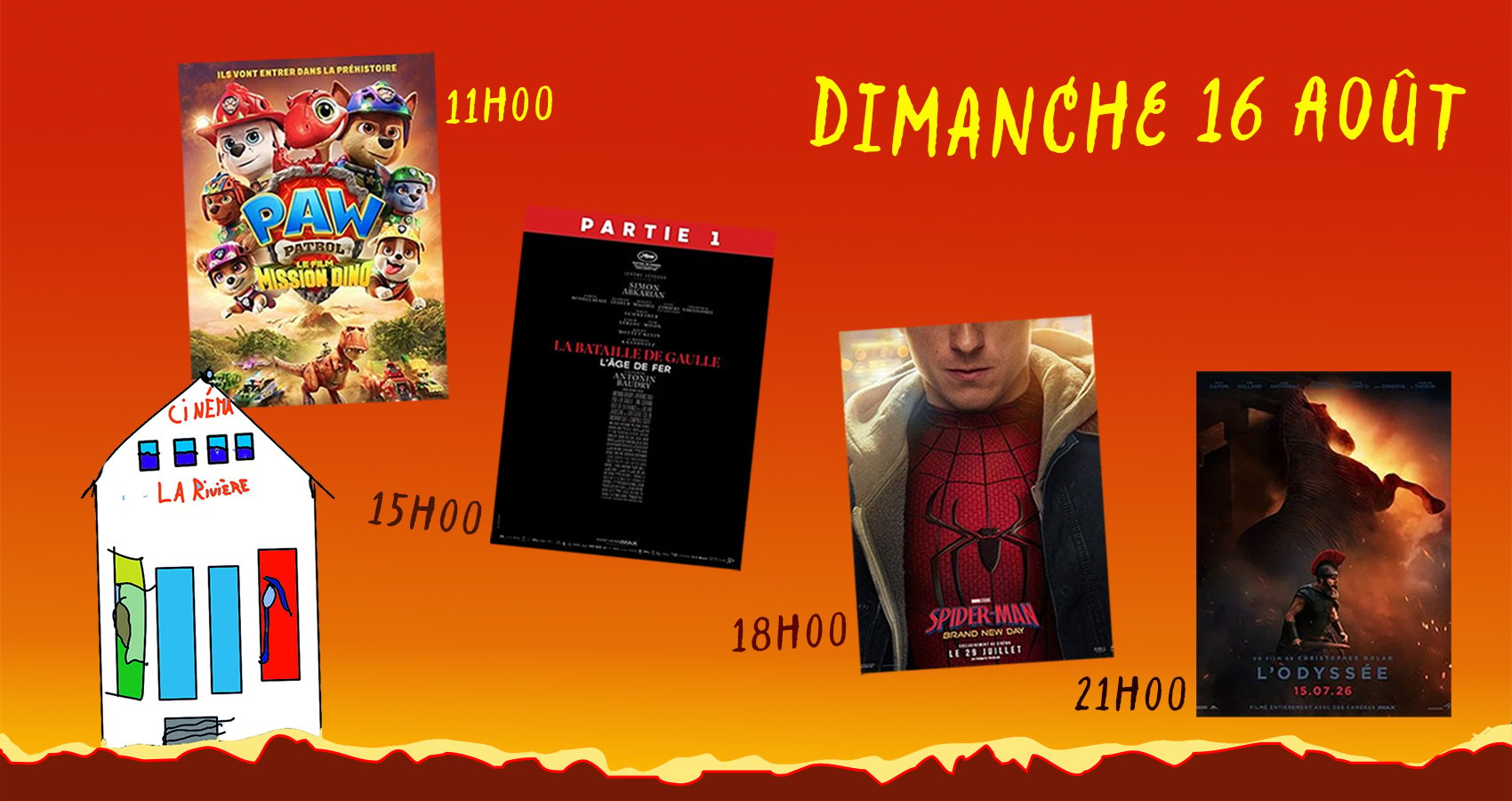 Dimanche 16 août : Quatre films