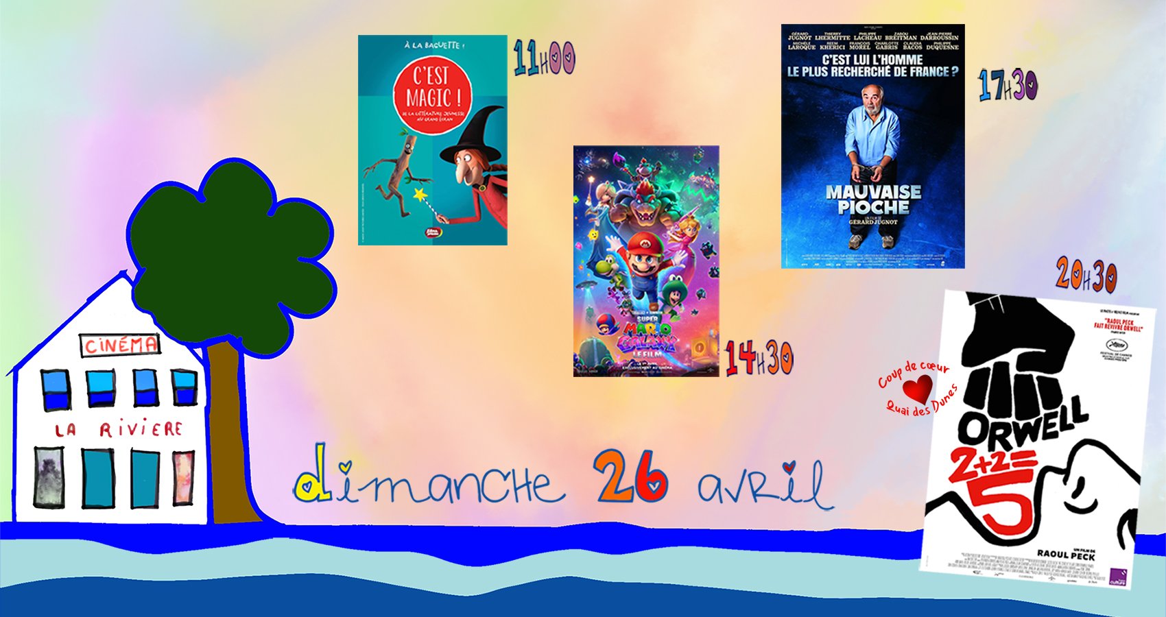 Dimanche 26 avril Quatre films pour les petits et les grands