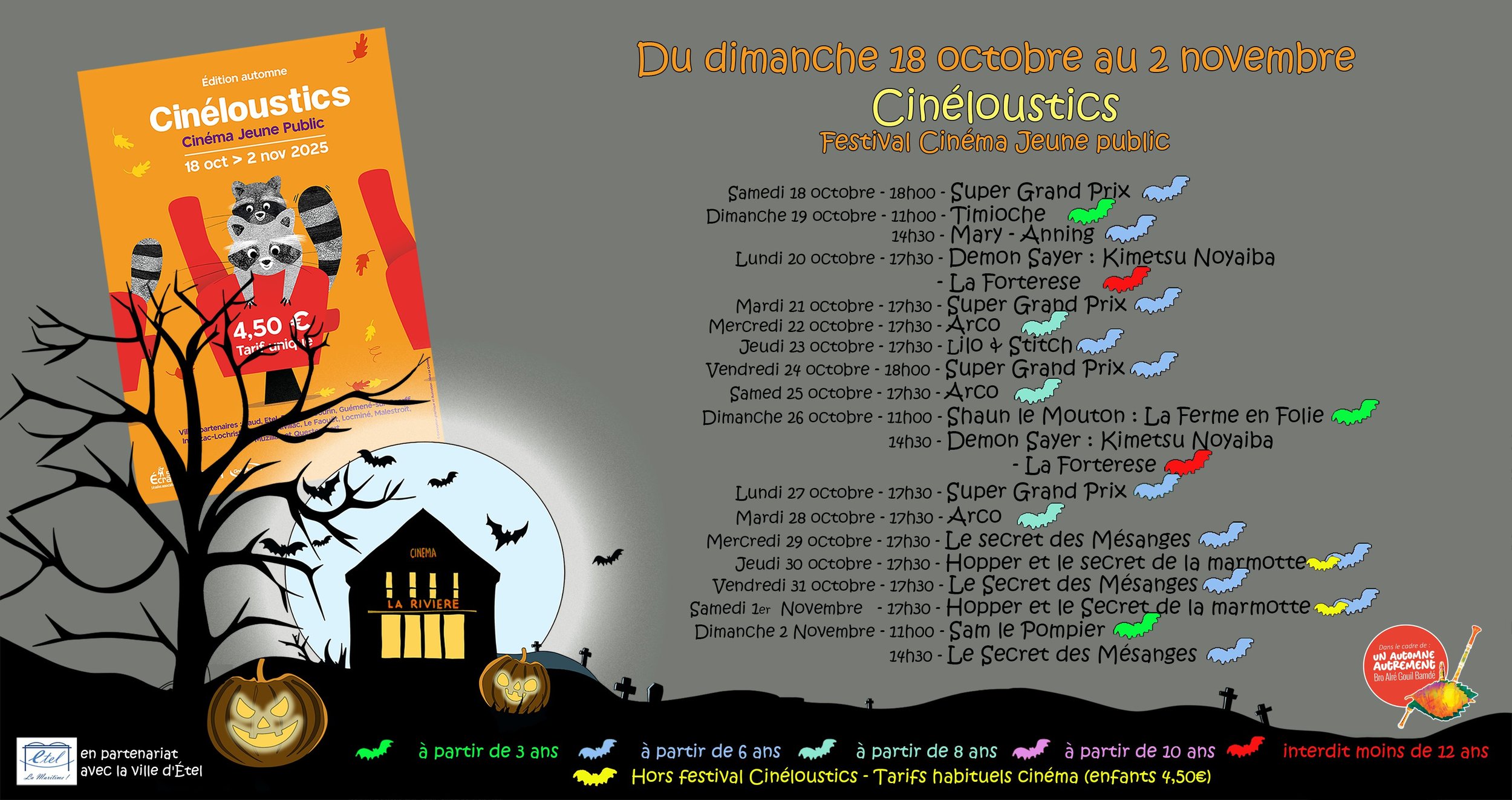 Festival Cinéloustics : 20 films choisis pour les enfants pendant les vacances de Toussaint