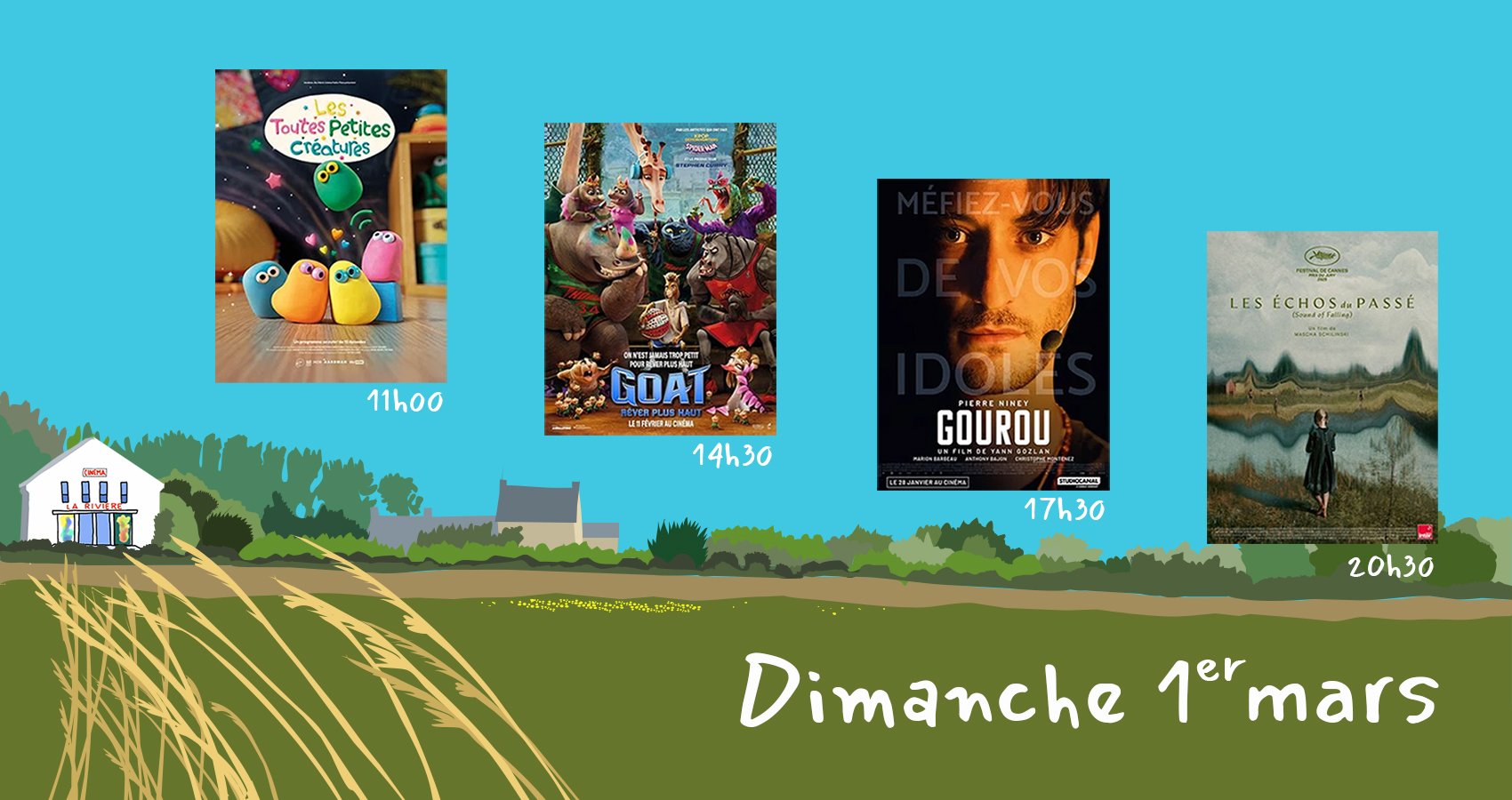 Dimanche 1er mars : Quatre films pour les petits et les grands