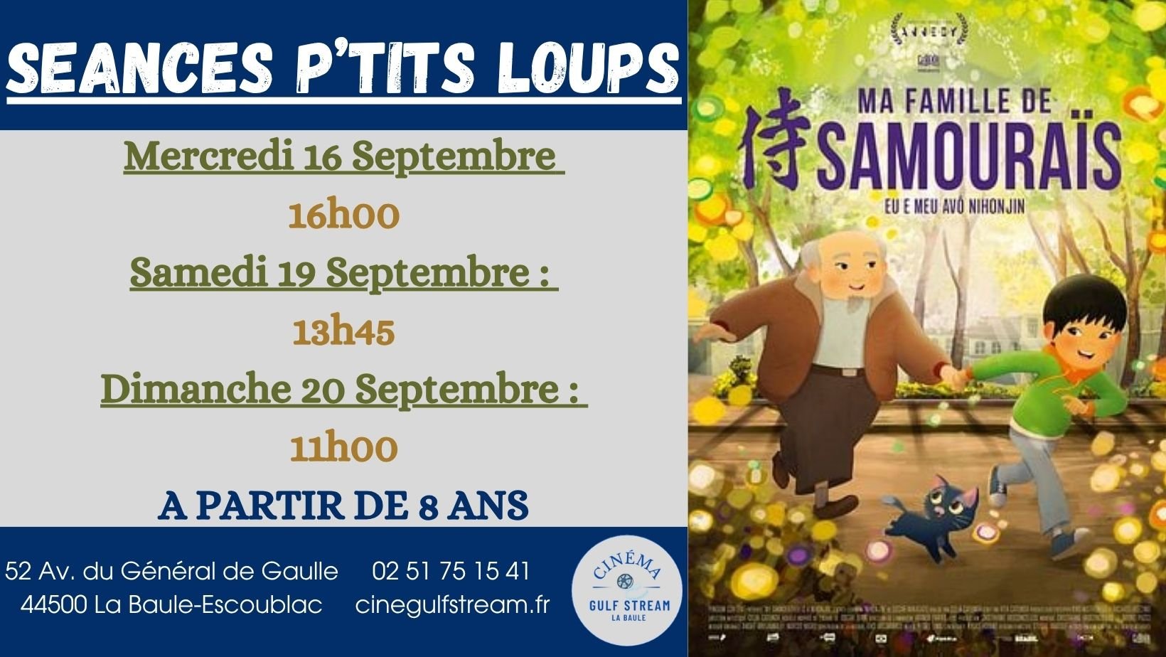 SEANCES P’TITS LOUPS : Ma famille de samouraïs